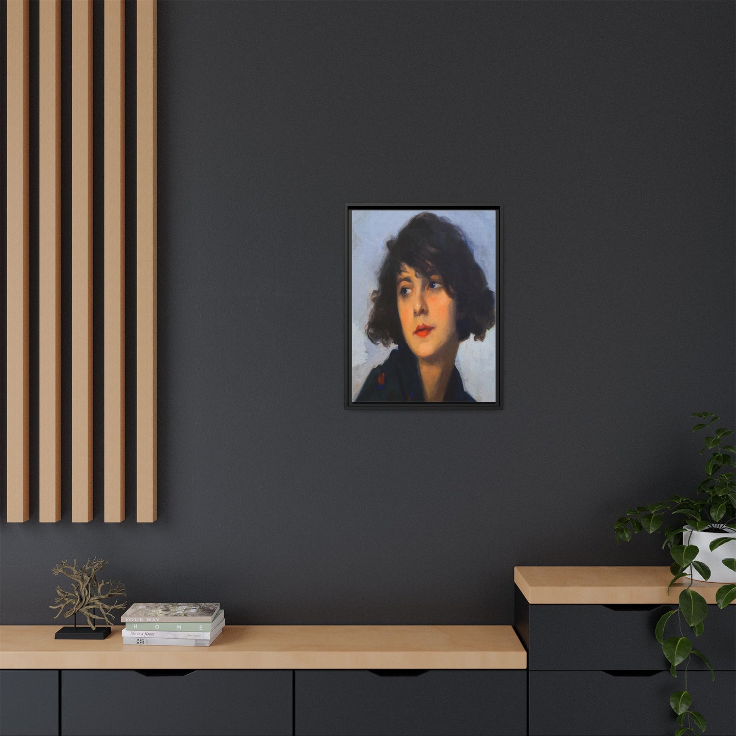 Mulher do chale verde (cropped) by Cyprien Eugene Boulet Framed Matte Canvas Print