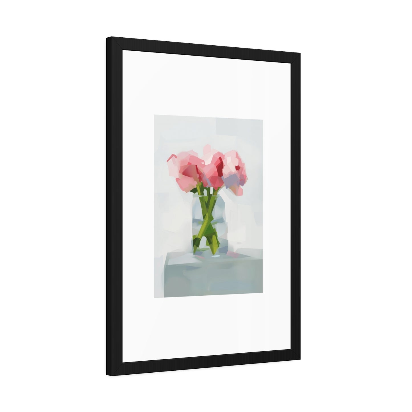 Framed Poster — Pink Floral Still Life Art Print (Modern Minimal)
