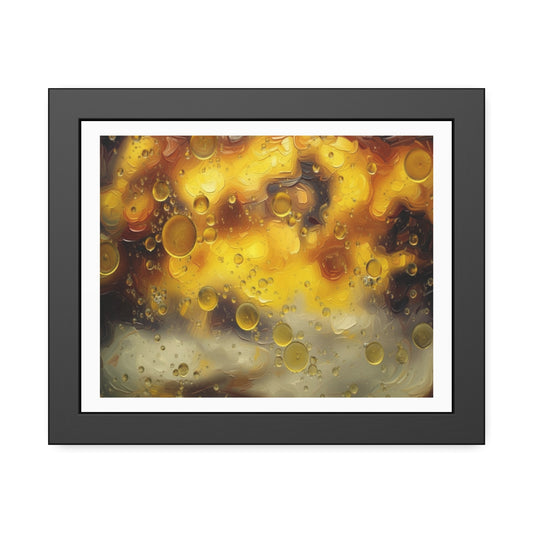 Framed Poster - Abstract Golden Bokeh Rain Wall Art (Framed Paper Poster)
