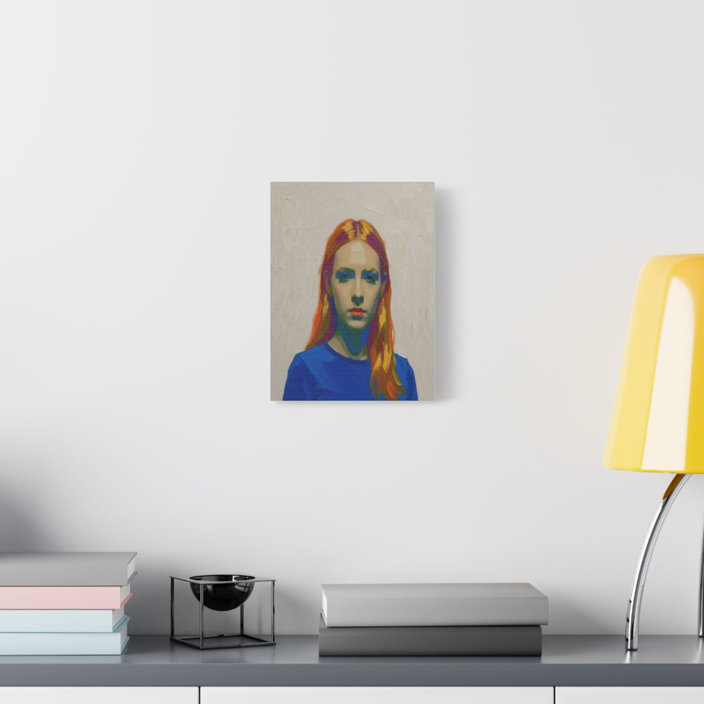 Modern Pop Portrait Canvas — Colorful Woman Matte Stretched Wall Art