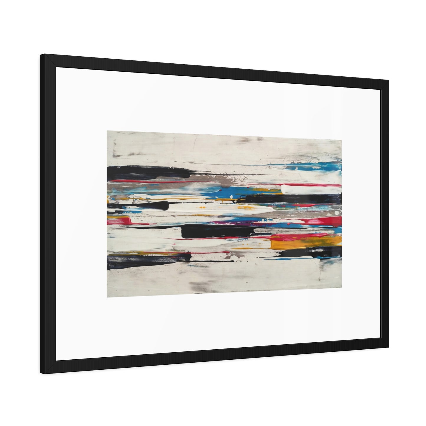Abstract Color Stripe Framed Poster - Modern Minimalist Wall Art
