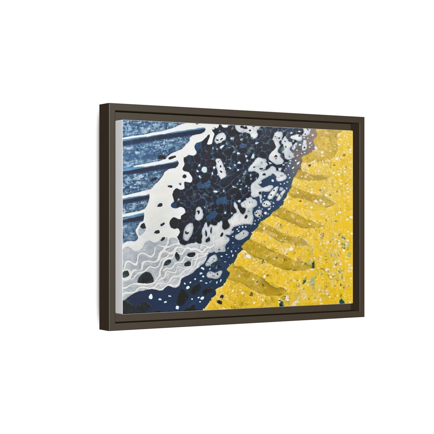 Framed Abstract Ocean & Sand Matte Canvas Print