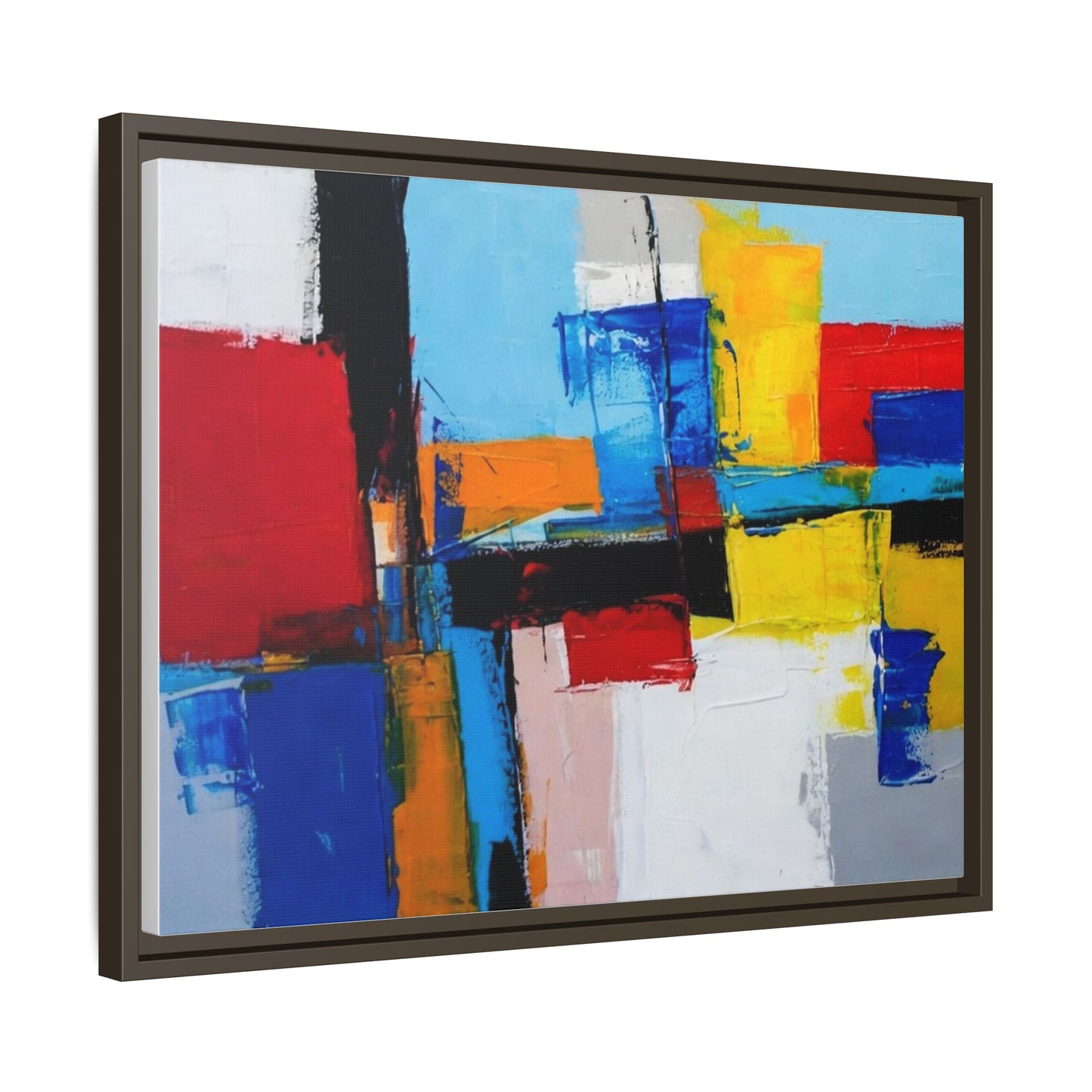 Abstract Color Block Matte Canvas Framed Wall Art