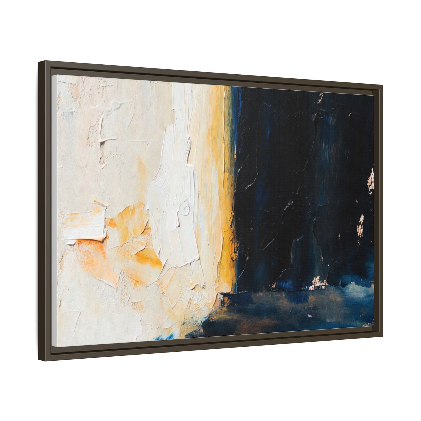 Abstract Coastal Texture Framed Canvas Art — Matte Multi-Color Wall Print