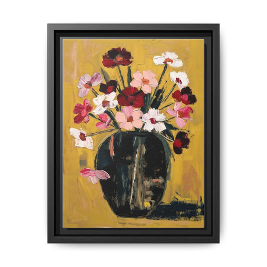 Framed Matte Canvas Floral Still Life Wall Art