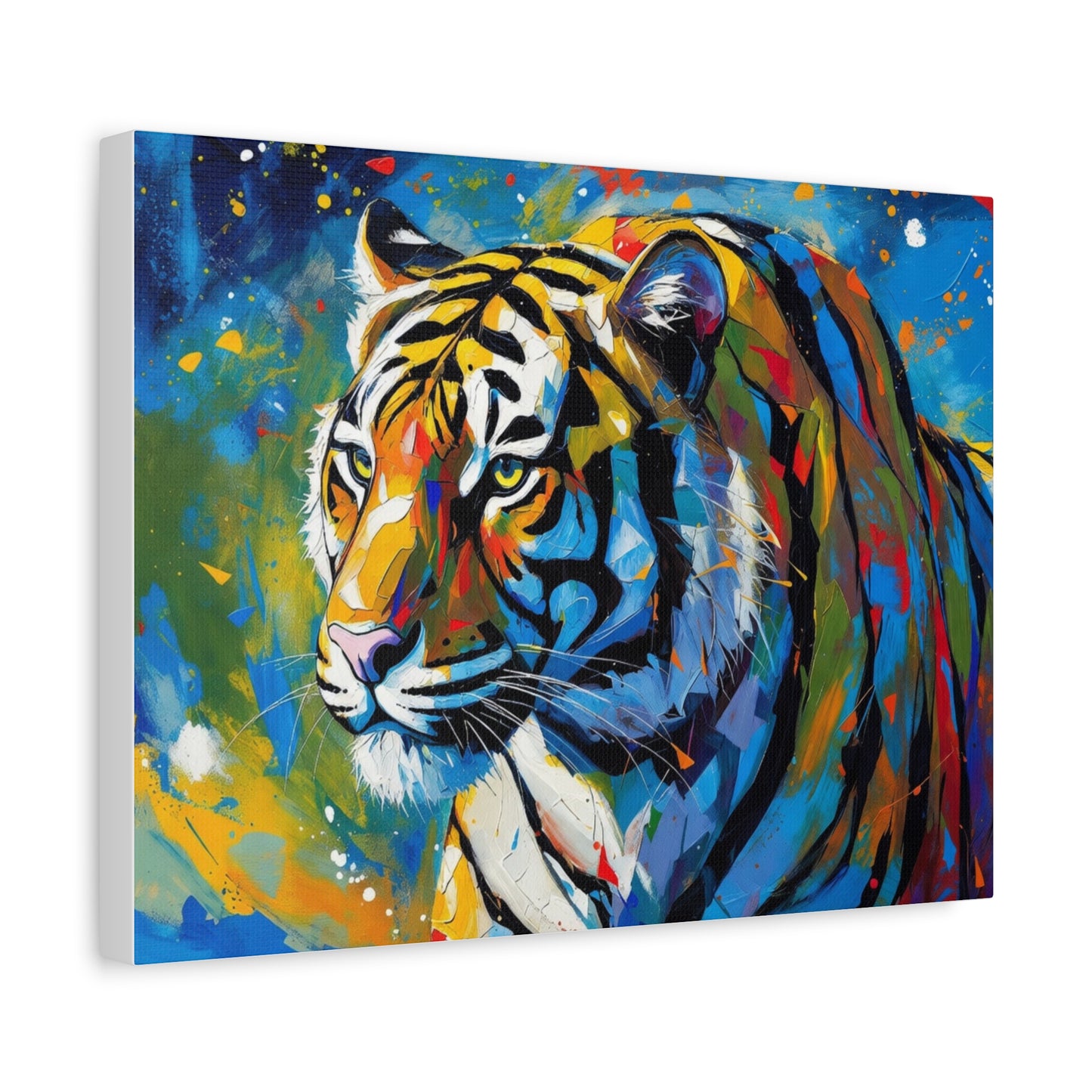 Colorful Tiger Matte Canvas Wall Art — Vibrant Stretched 1.25"