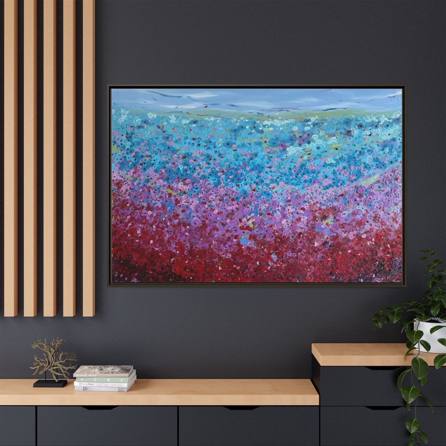 Bloom by Unknown Framed Matte Canvas Abstract Floral Field Wall Art