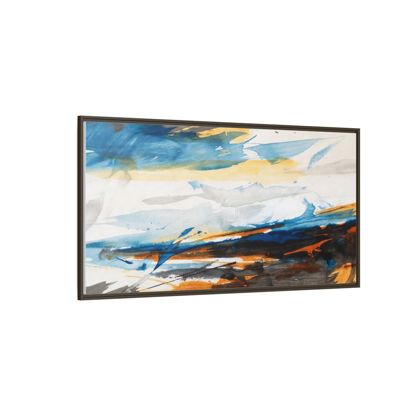 Abstract Coastal Waves Matte Canvas Framed Wall Art