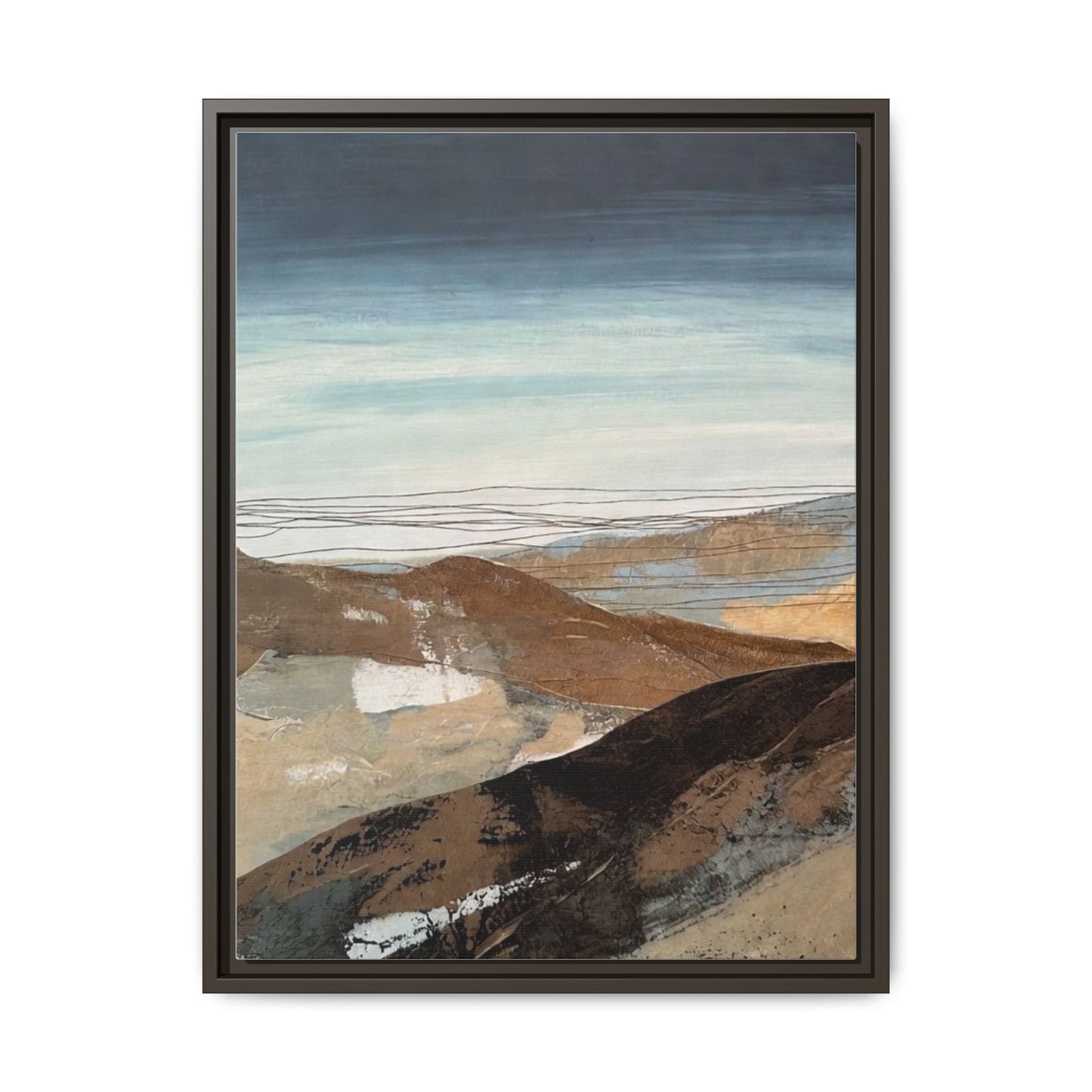 Framed Matte Canvas Art — Serene Abstract Landscape