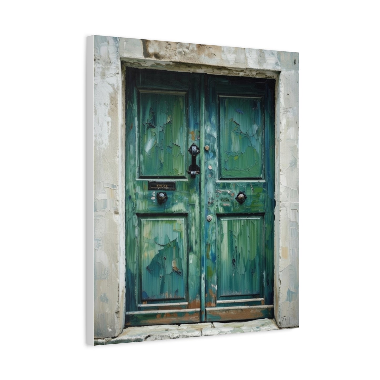 Vintage Green Door Matte Canvas Wall Art — Stretched 1.25"