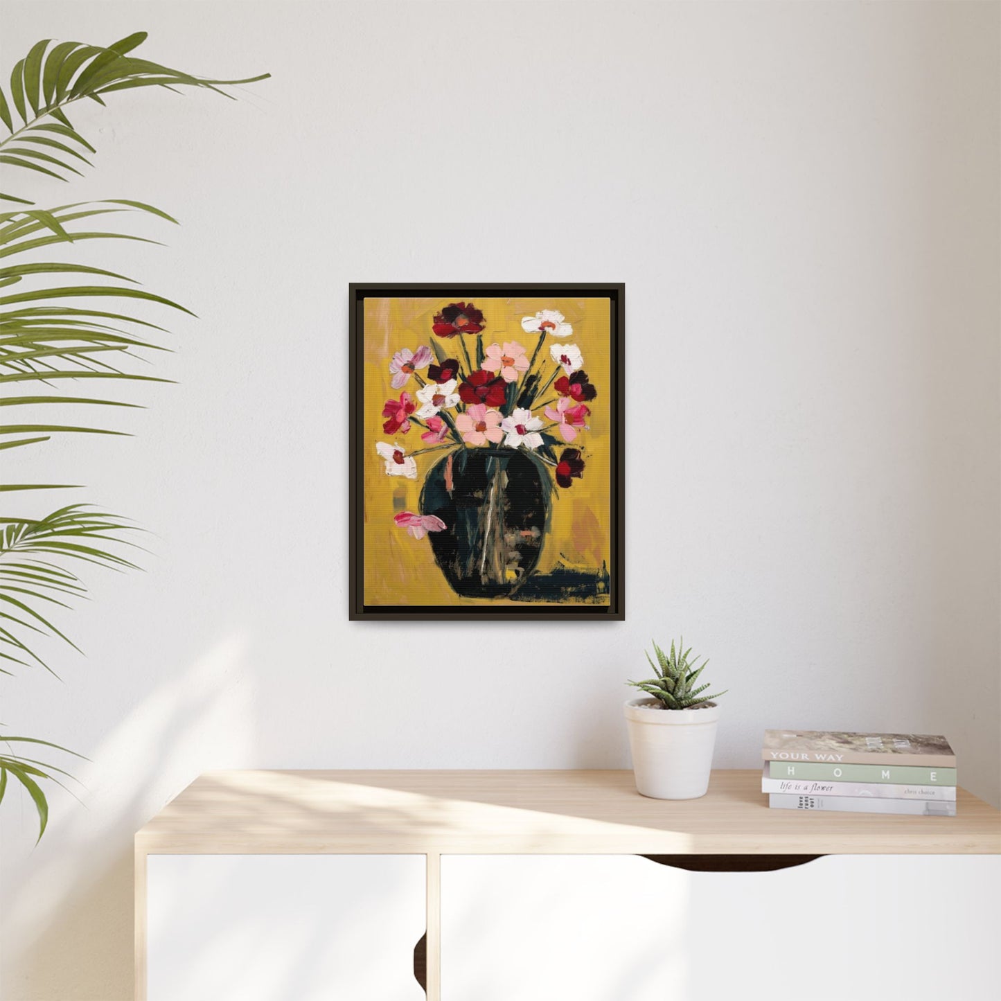 Framed Matte Canvas Floral Still Life Wall Art