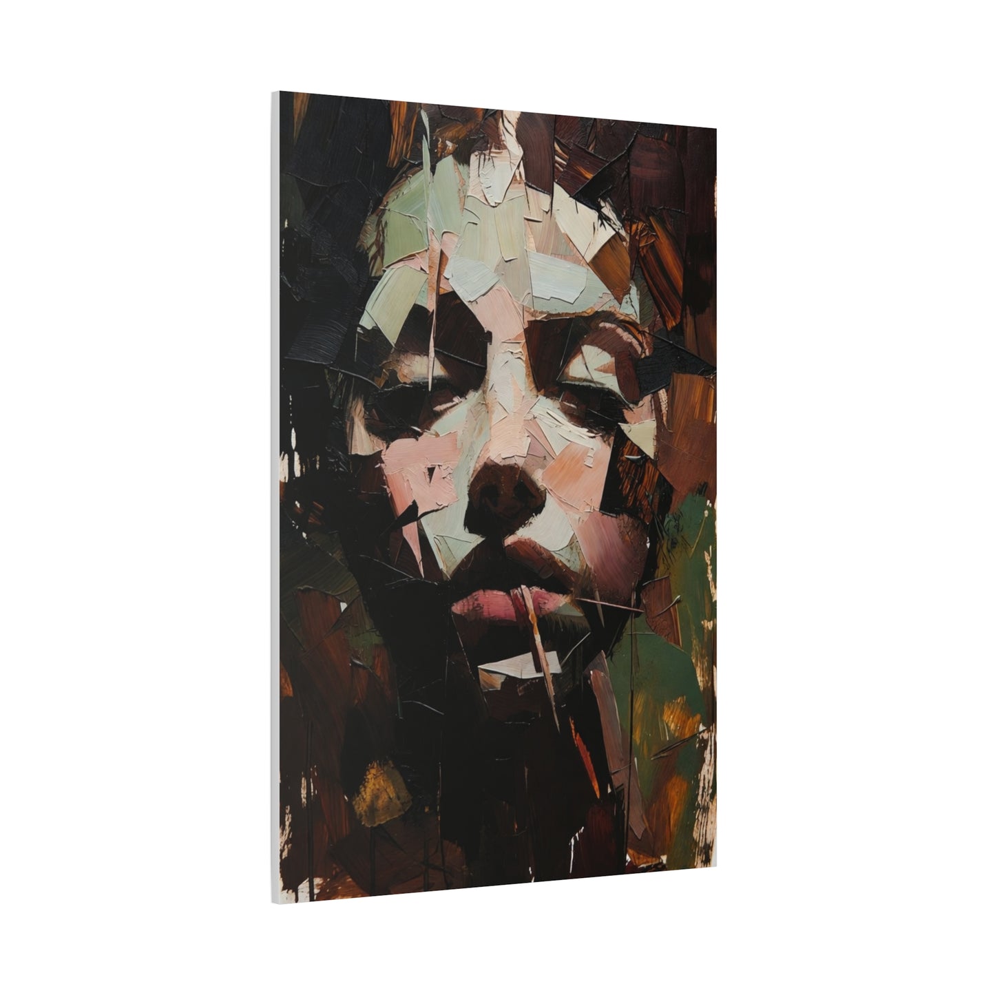 Abstract Portrait Matte Stretched Canvas (1.25") — Contemporary Textured Face Art