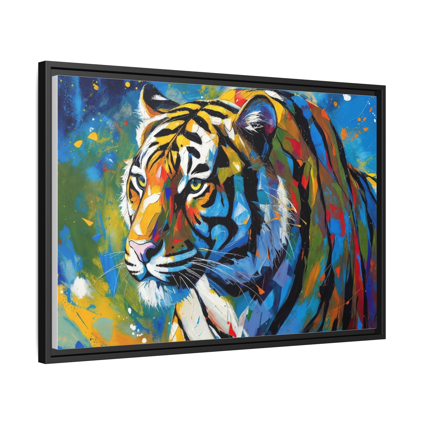 Colorful Tiger Matte Canvas Framed Art — Vibrant Wildlife Wall Decor