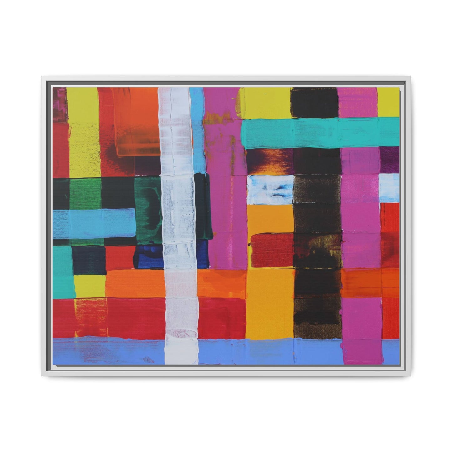 Farbfeld Malerei (Acryl) by Unknown Artist Matte Framed Canvas Wall Art Print