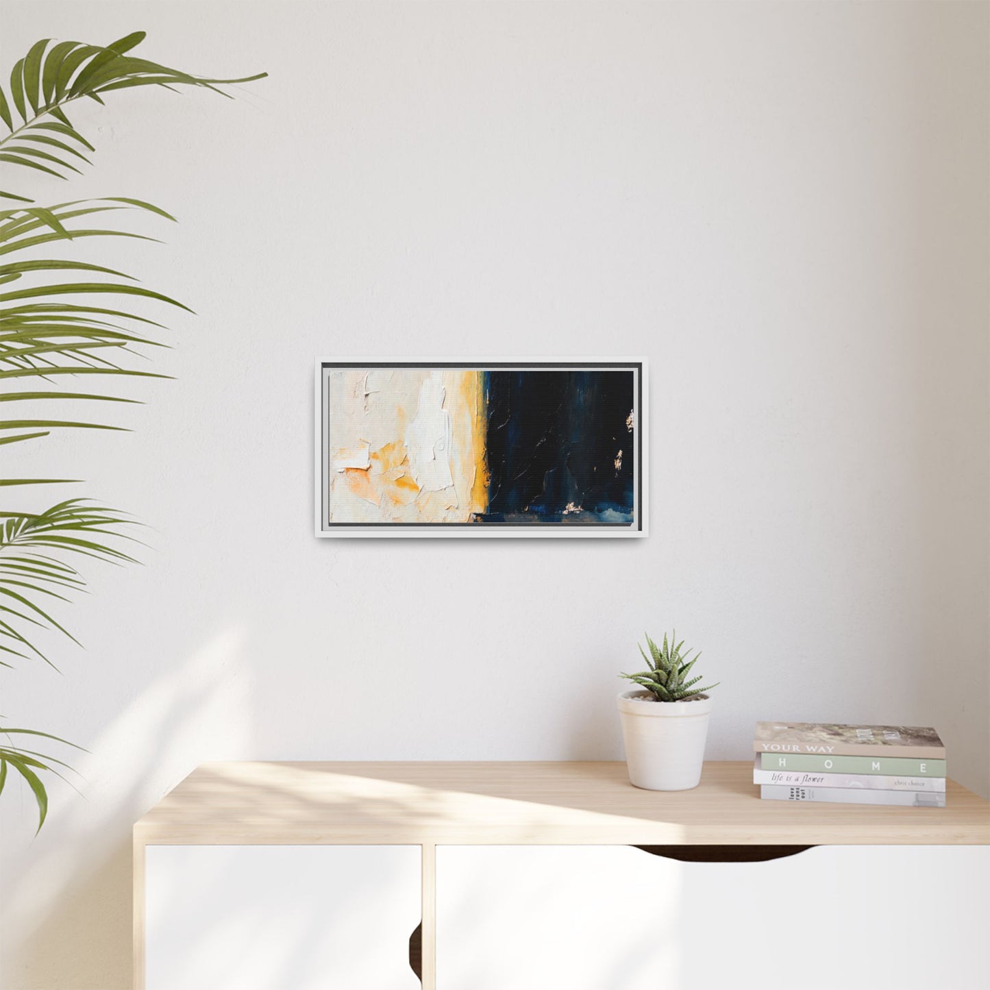 Abstract Coastal Texture Framed Canvas Art — Matte Multi-Color Wall Print