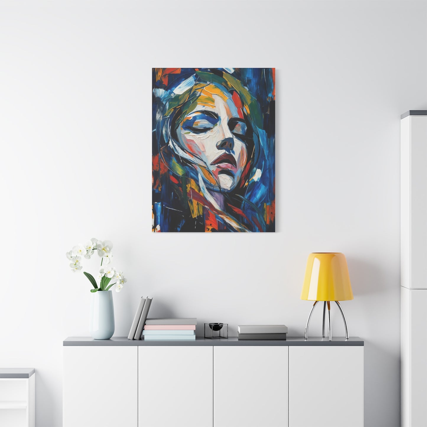 Abstract Colorful Woman Portrait Canvas