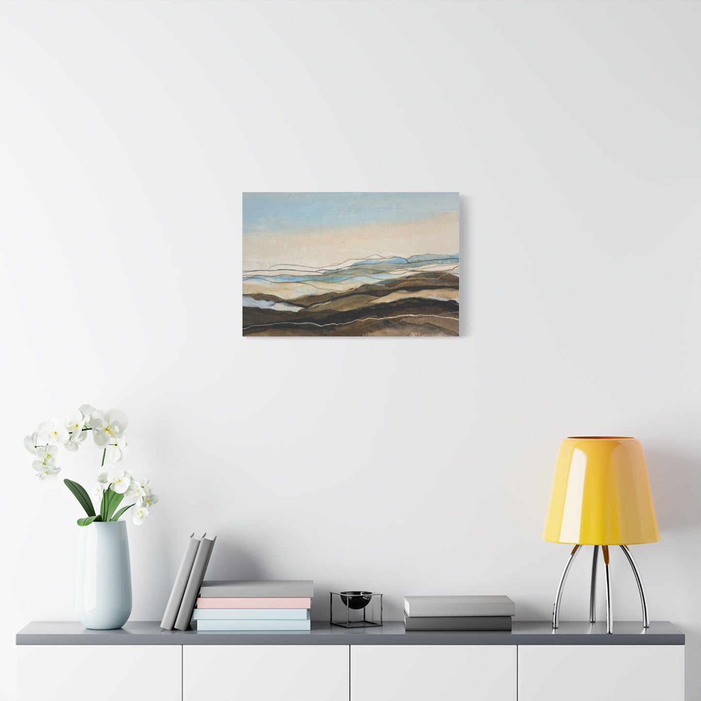 Abstract Coastal Landscape Matte Canvas – Stretched Wall Art