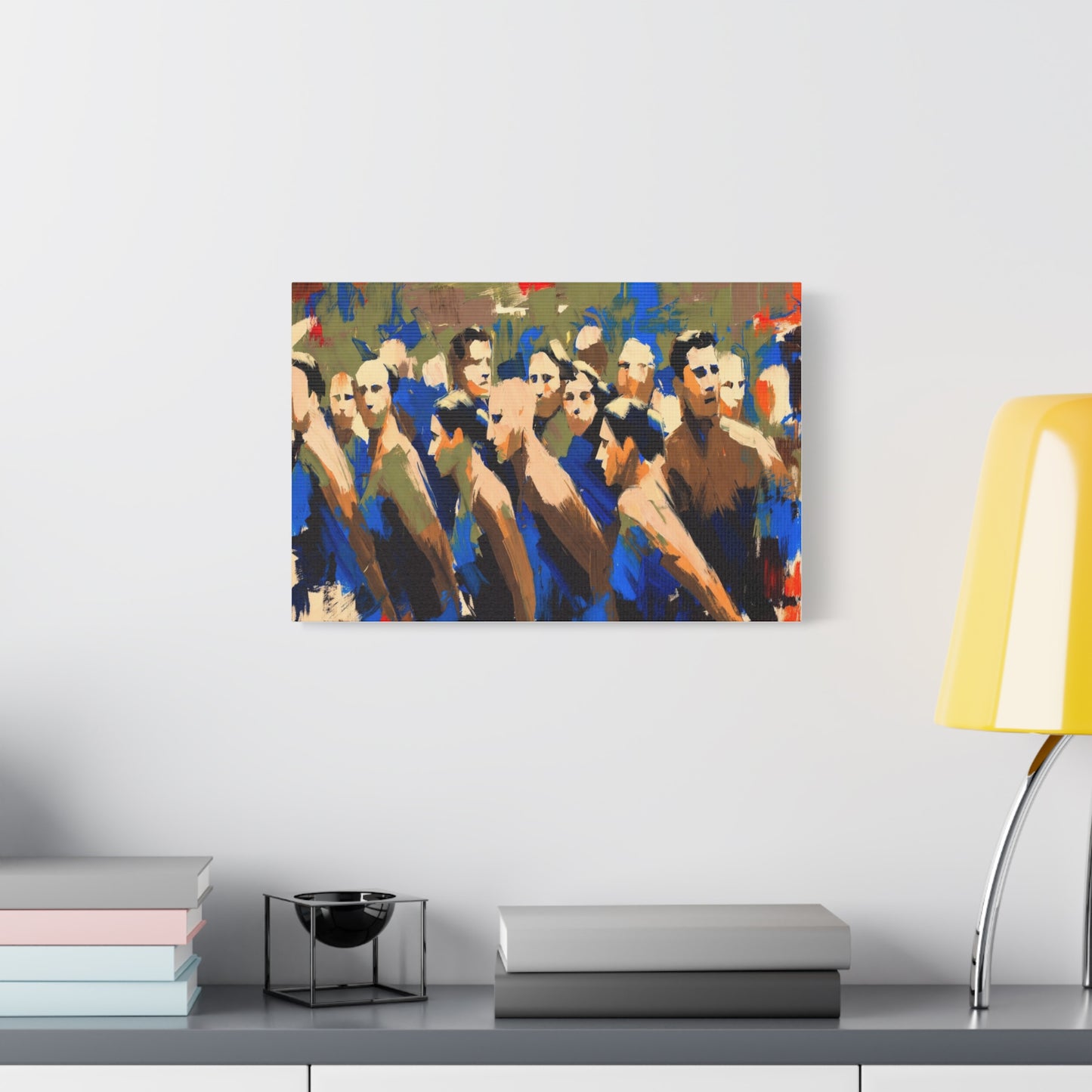 Abstract Crowd Painting Canvas Print — Stretched Matte Wall Art