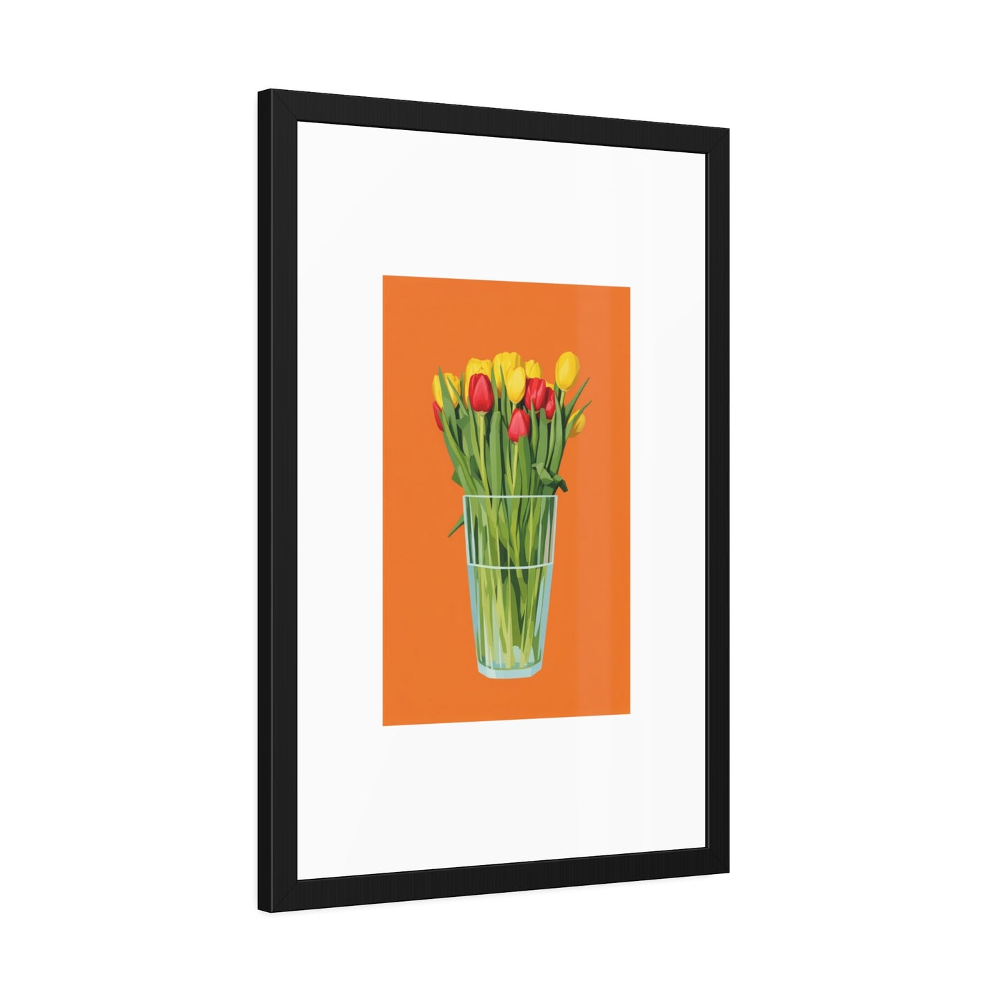 Framed Poster — Colorful Tulip Vase Wall Art (Spring Floral Print)