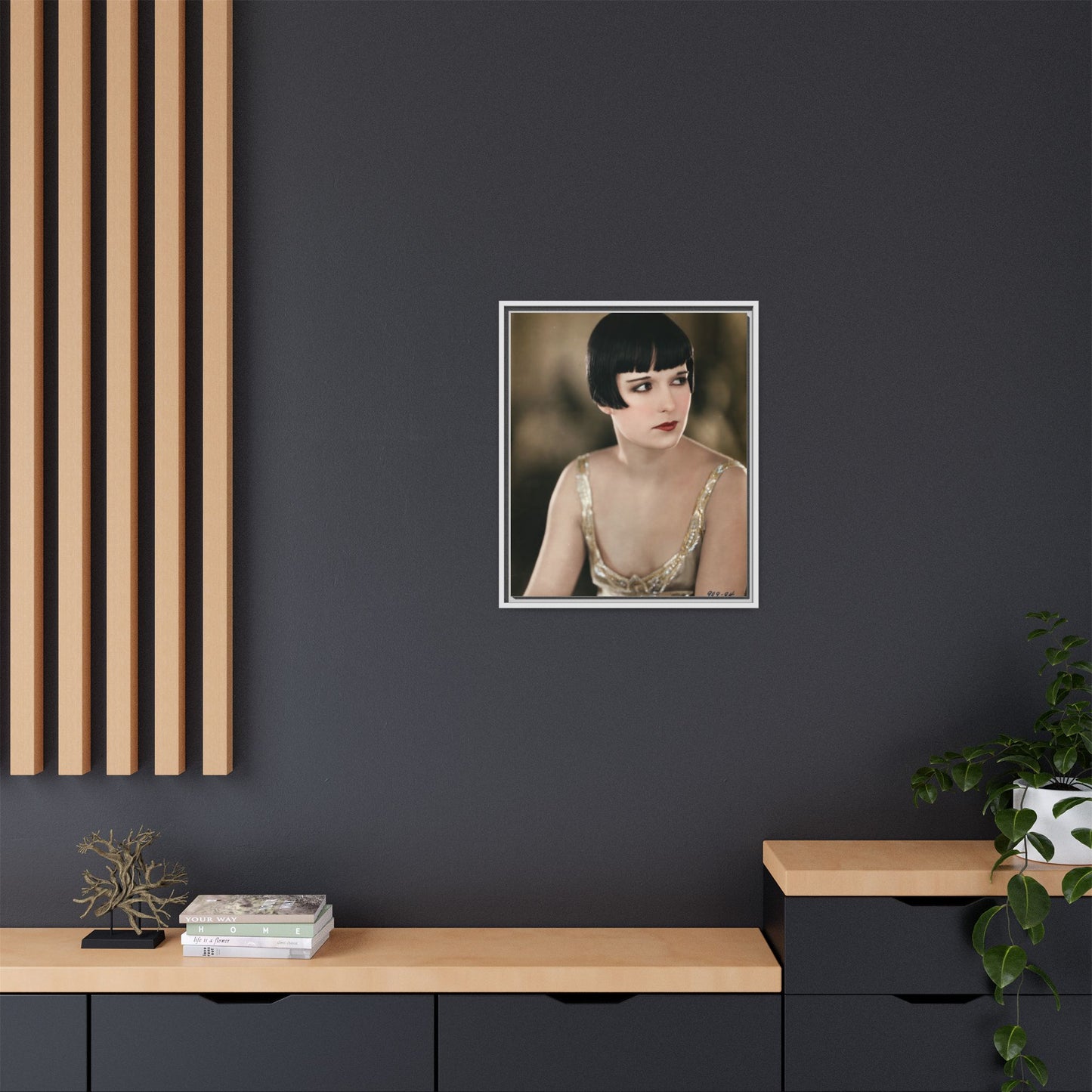 Vintage Louise Brooks Portrait Matte Canvas Framed Wall Art