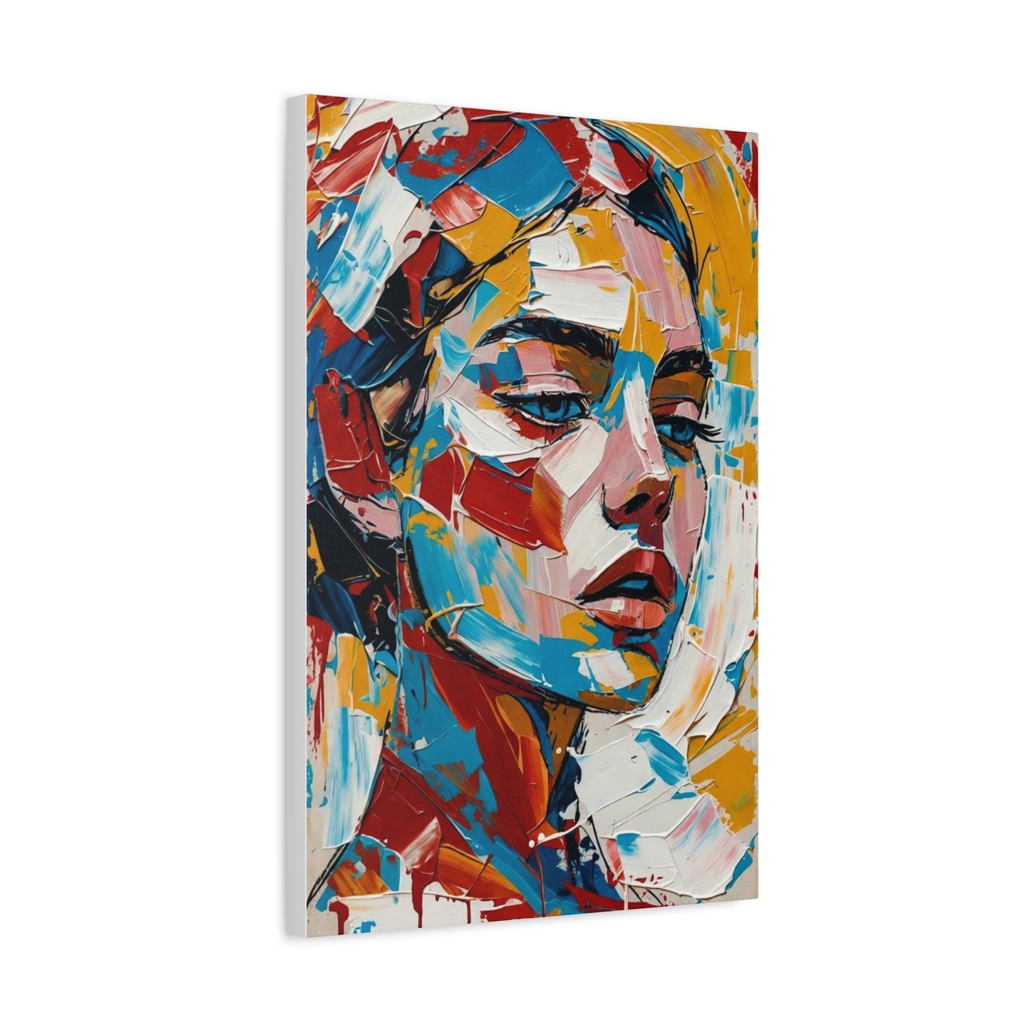 Abstract Colorful Portrait Matte Canvas Print — Modern Stretched Wall Art