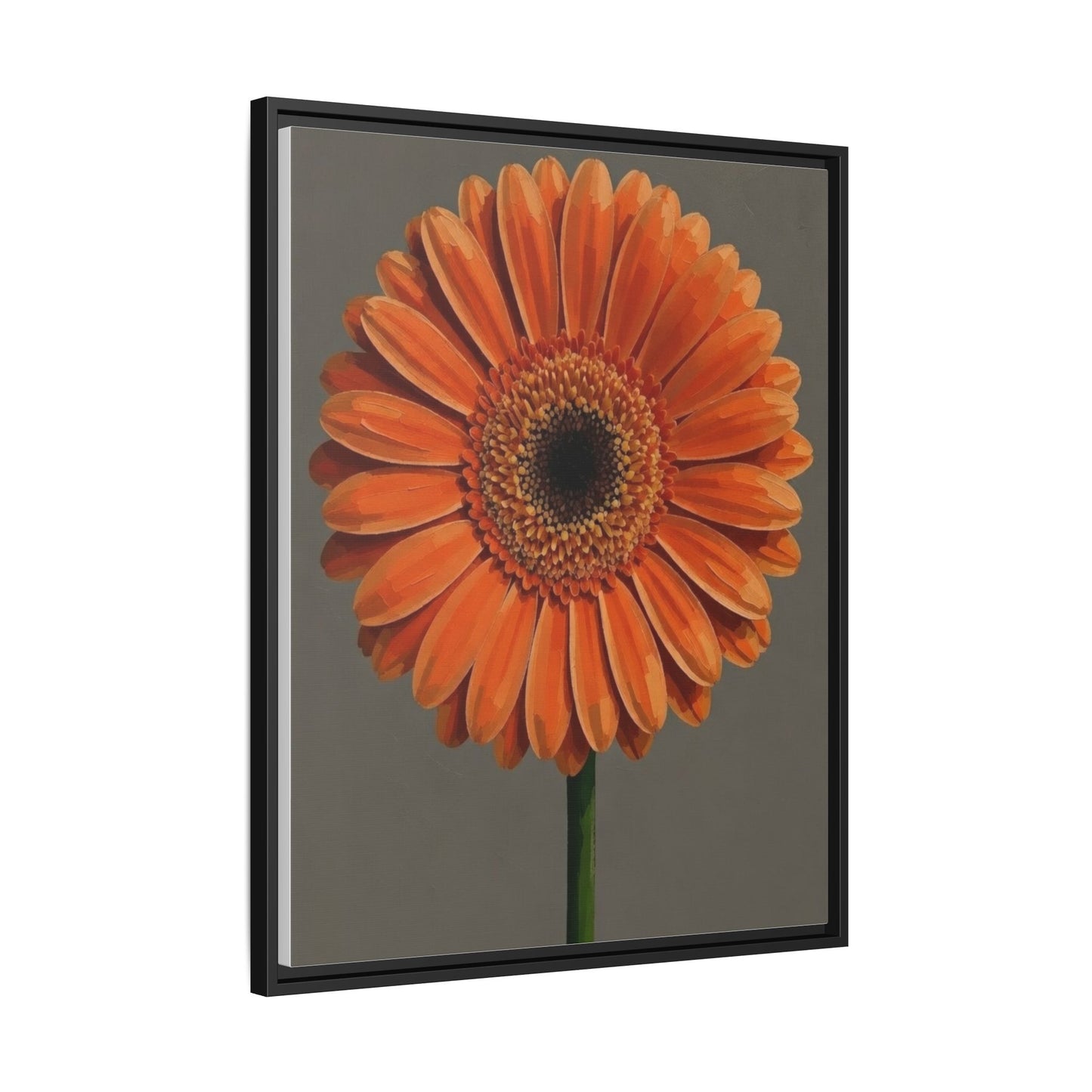 Orange Gerbera Daisy Matte Canvas Print (Framed)