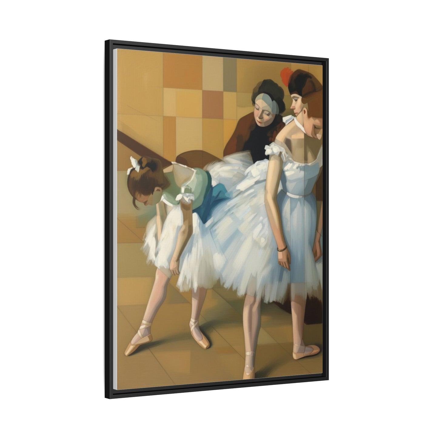 Ballet Dancers Matte Framed Canvas – Impressionist Dance Wall Art