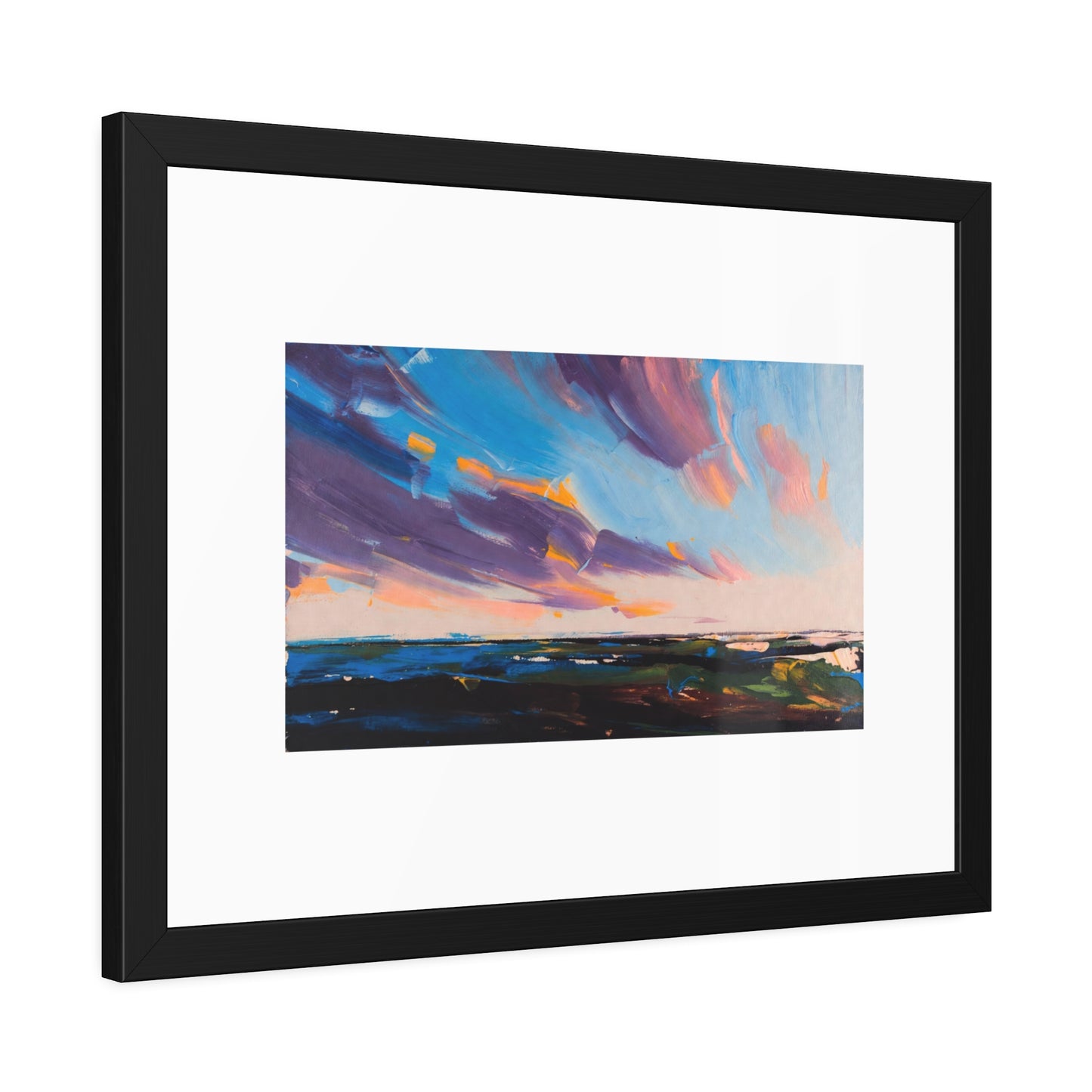 Framed Poster – Colorful Coastal Sunset Landscape Art Print