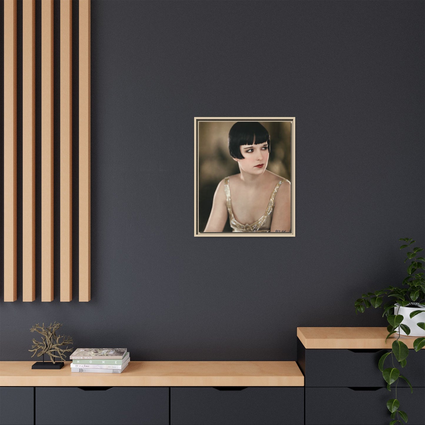 Vintage Louise Brooks Portrait Matte Canvas Framed Wall Art