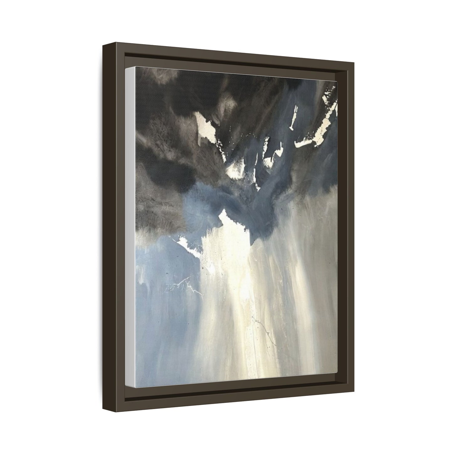 Framed Matte Canvas Art — Moody Abstract Sky Painting