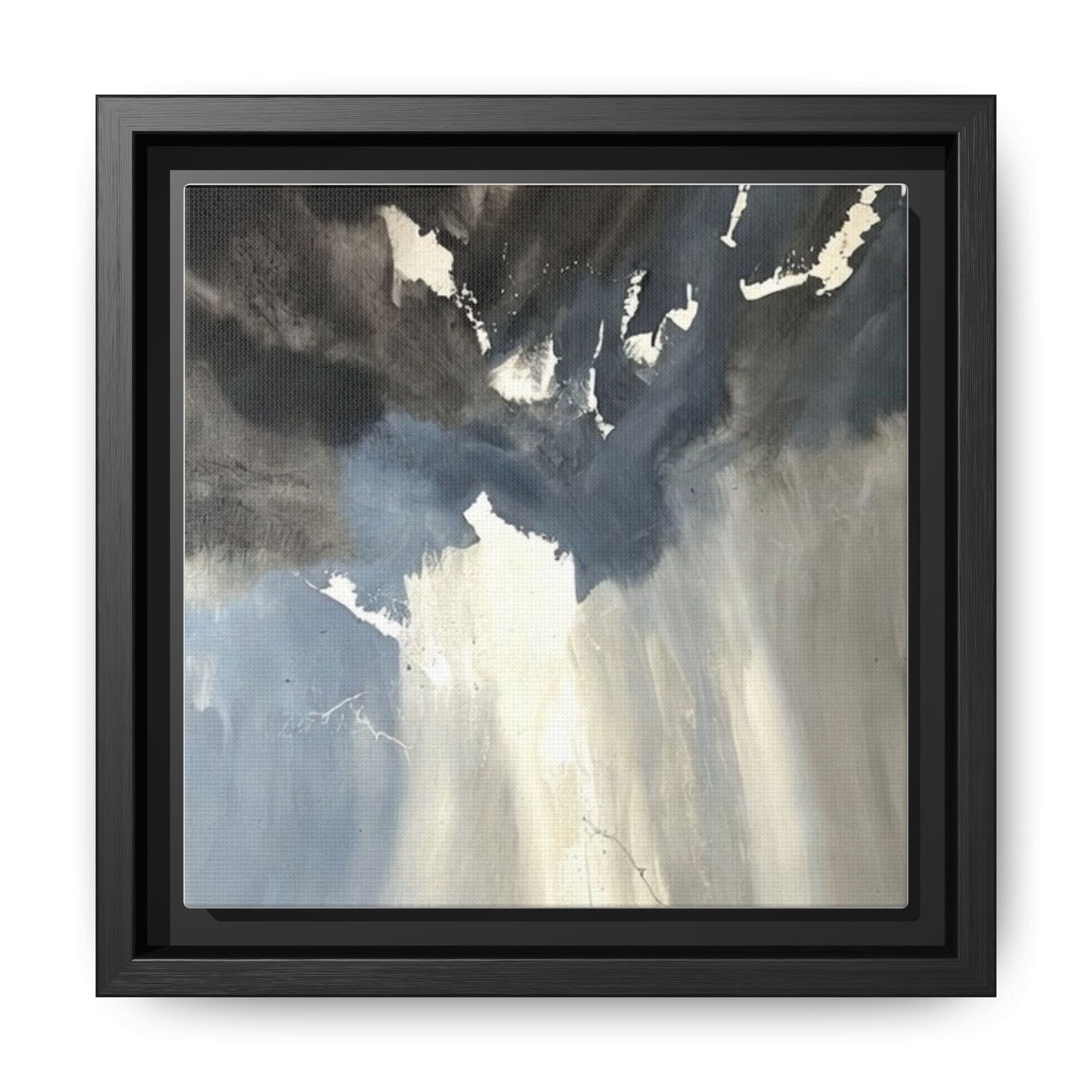 Framed Matte Canvas Art — Moody Abstract Sky Painting