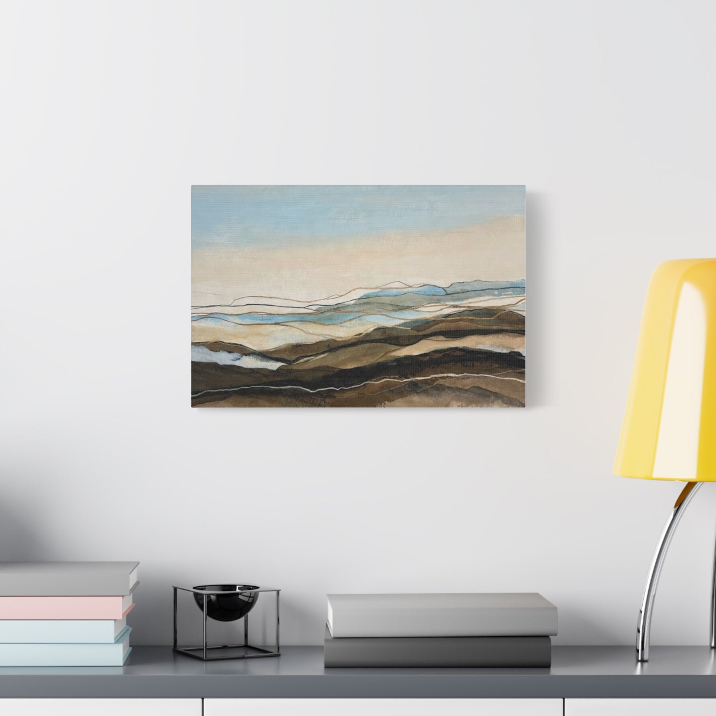 Abstract Coastal Landscape Matte Canvas – Stretched Wall Art