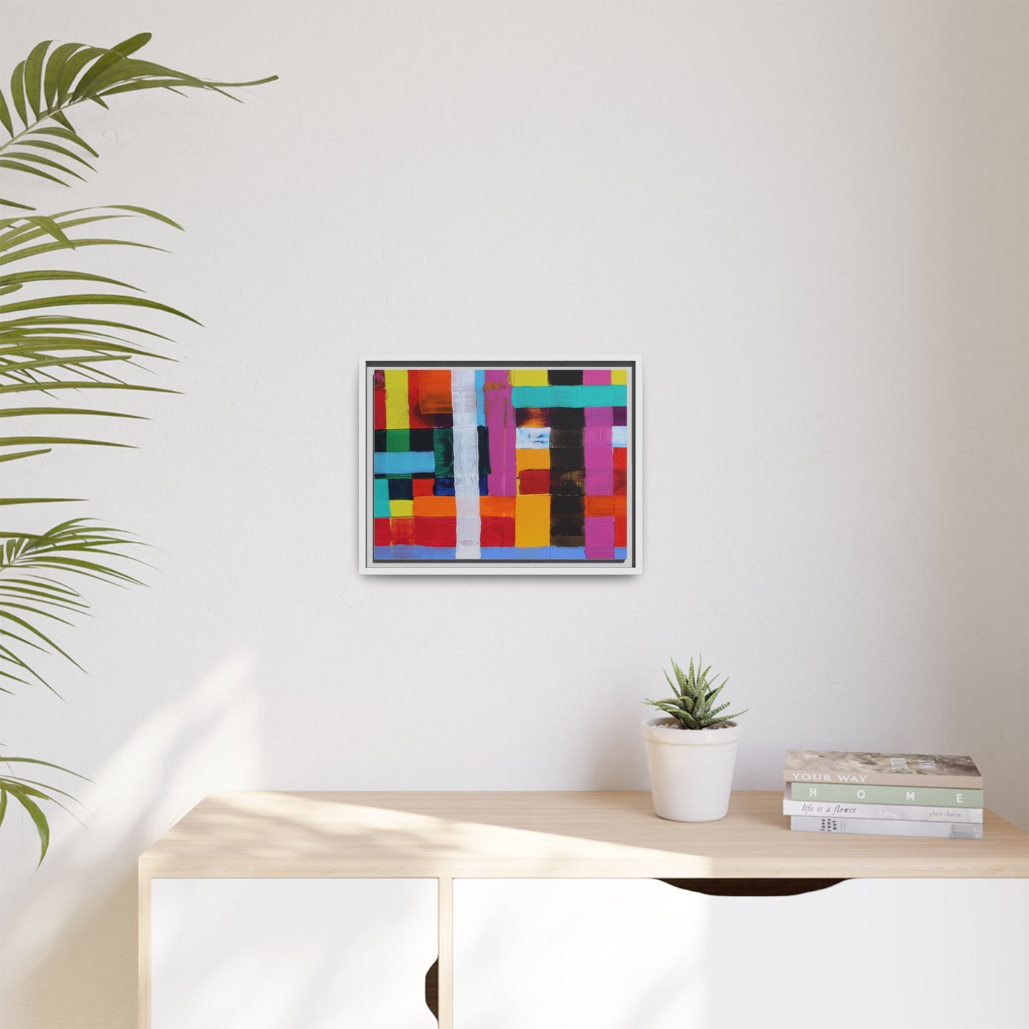 Farbfeld Malerei (Acryl) by Unknown Artist Matte Framed Canvas Wall Art Print