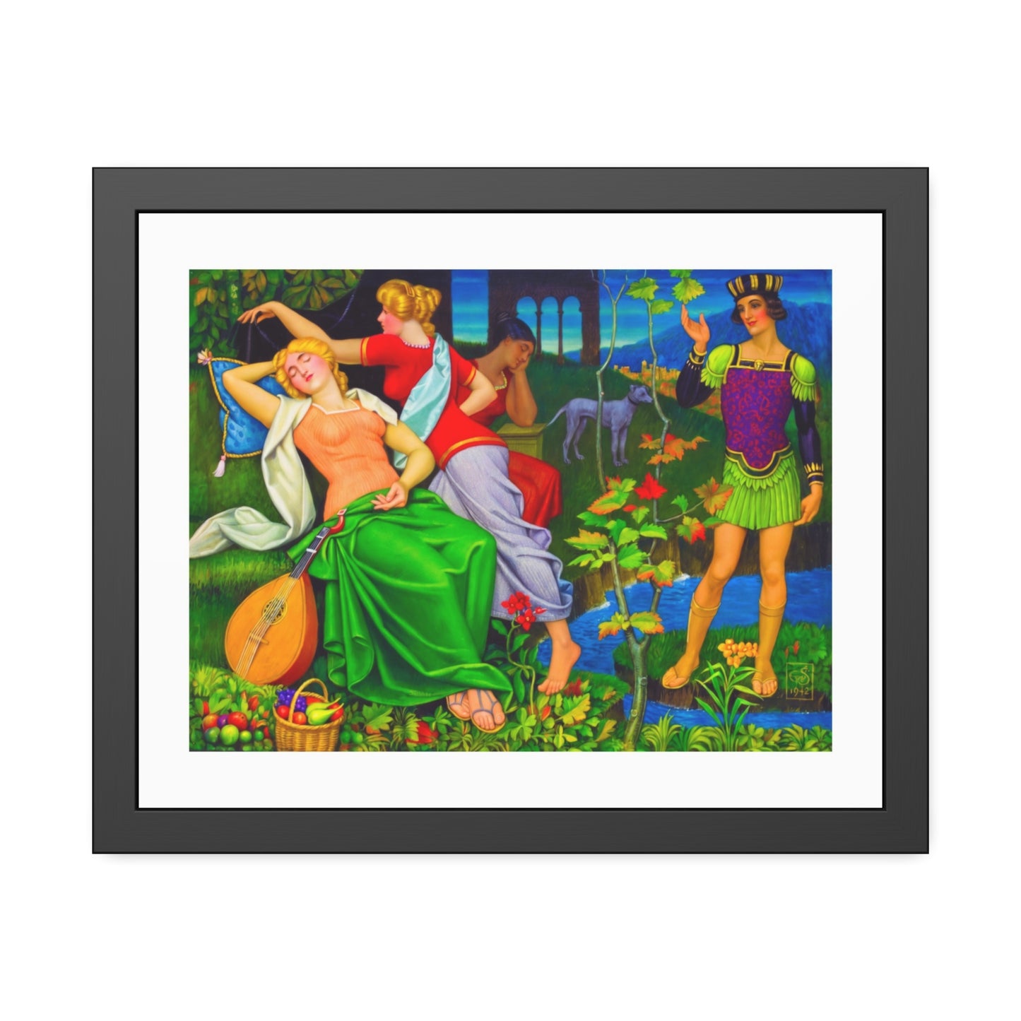 Classical Myth Framed Poster — Vibrant Renaissance-Style Art Print