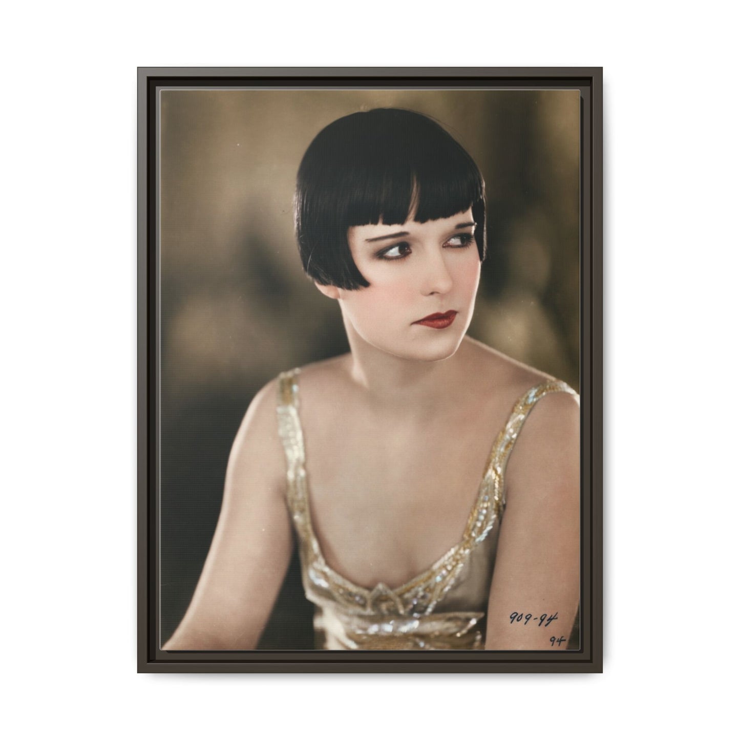 Vintage Louise Brooks Portrait Matte Canvas Framed Wall Art