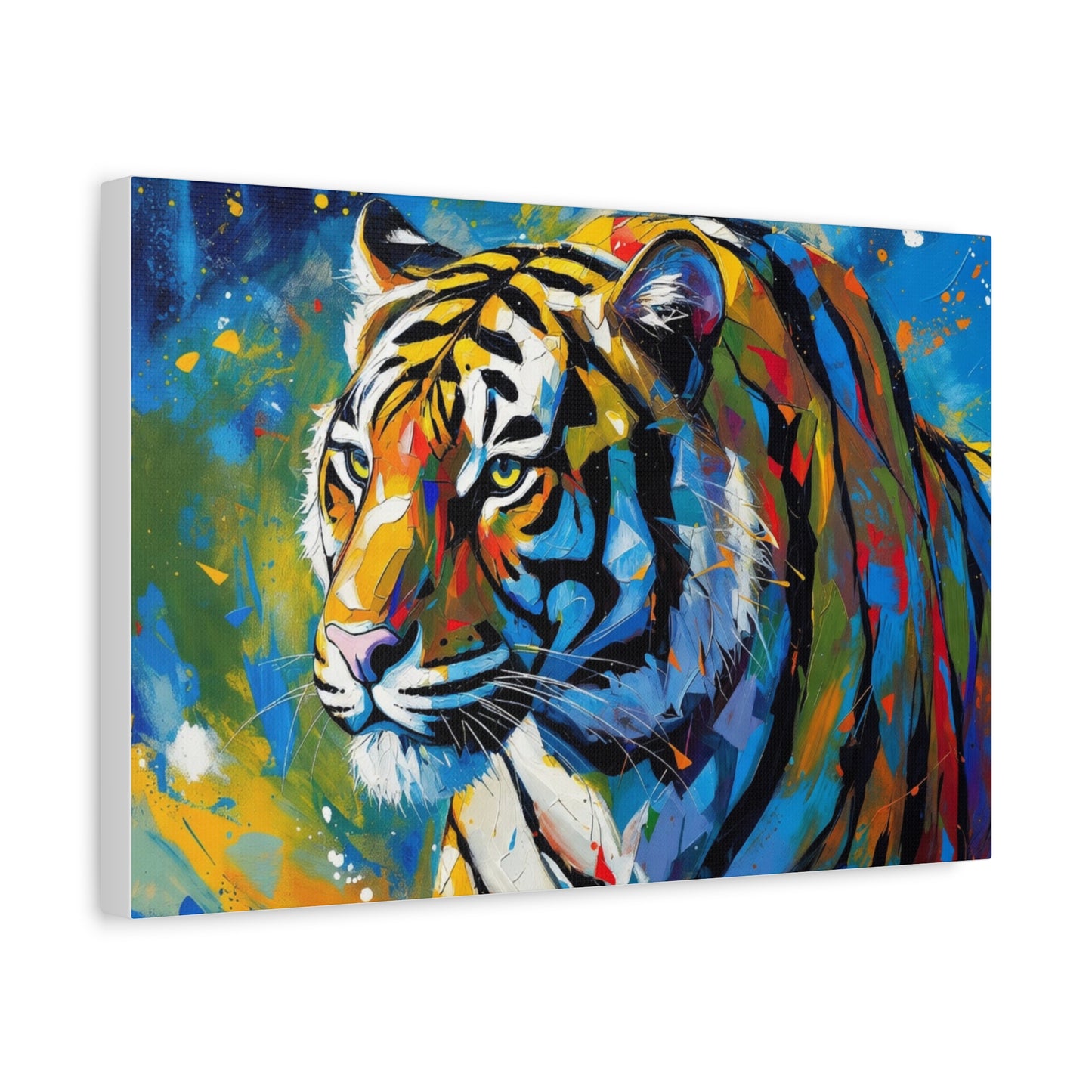 Colorful Tiger Matte Canvas Wall Art — Vibrant Stretched 1.25"