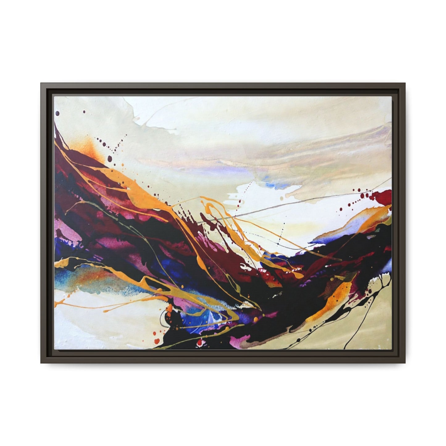 Abstract Flow Matte Canvas Framed Wall Art