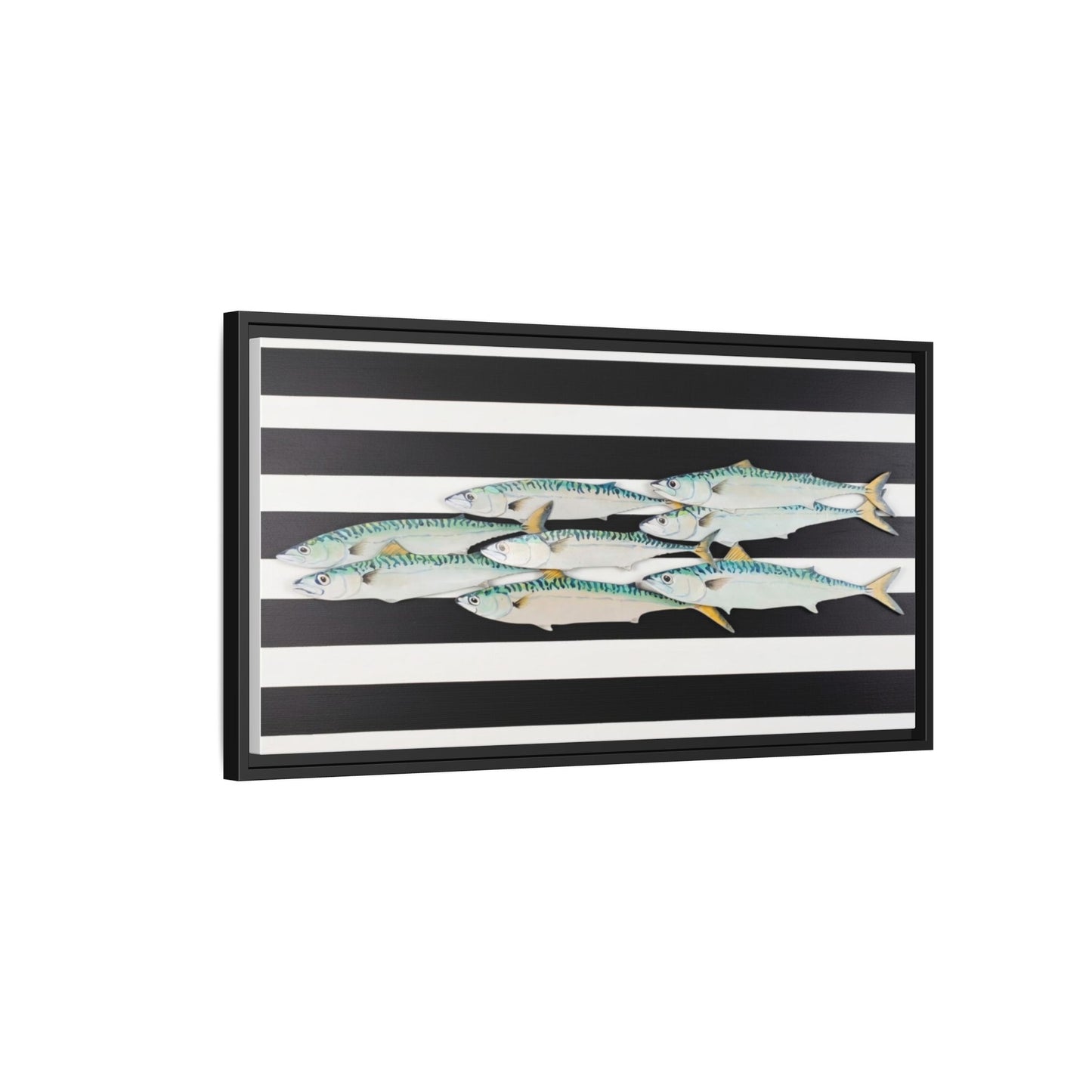 Striped Mackerel Canvas Print — Framed Matte Fish Wall Art