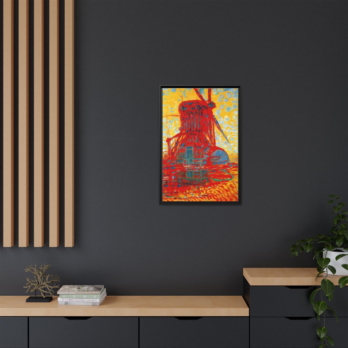 Mill by Sunlight by Piet Mondrian Matte Framed Canvas Wall Art Print