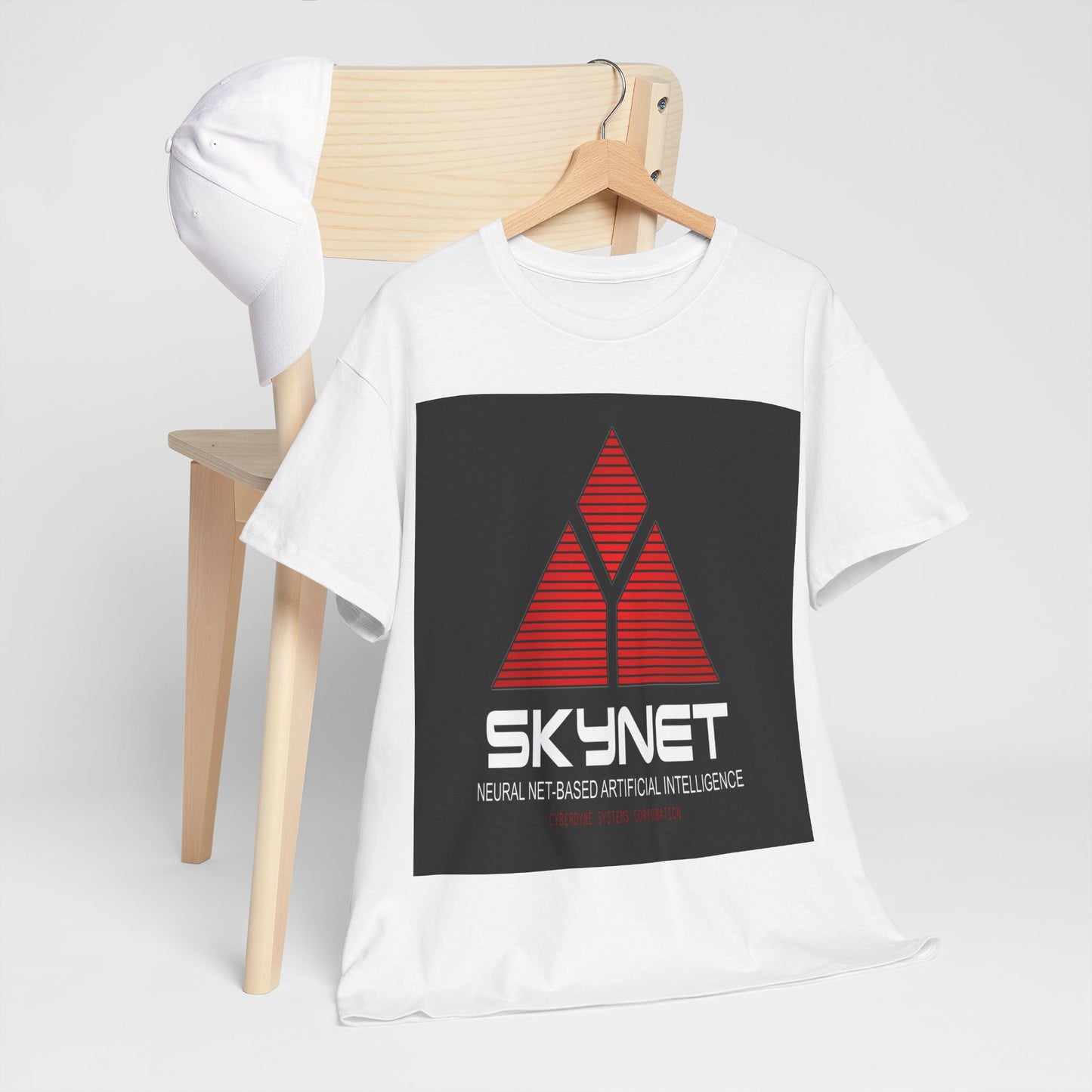 Skynet Logo Tee — Retro Red AI Graphic T-Shirt