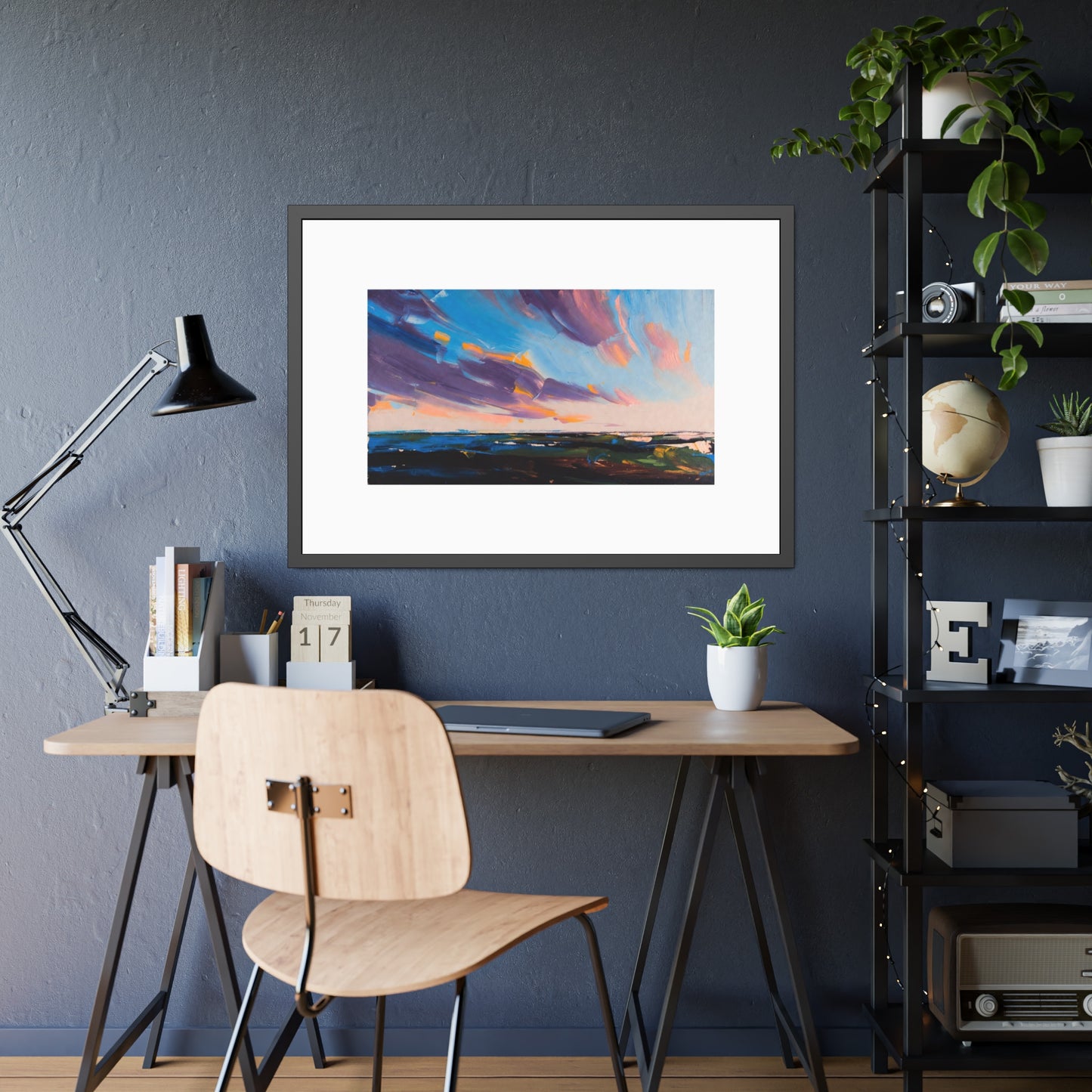 Framed Poster – Colorful Coastal Sunset Landscape Art Print