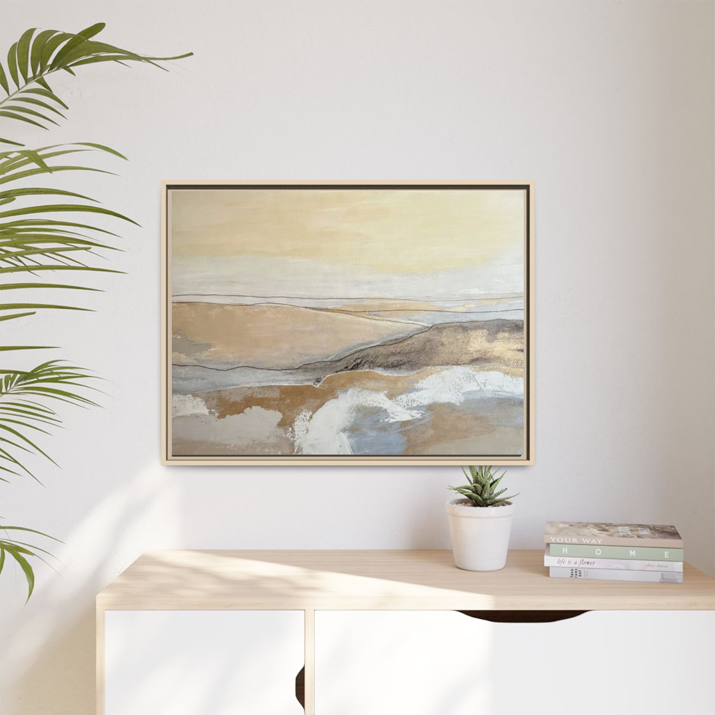 Framed Abstract Coastal Landscape Matte Canvas Wall Art