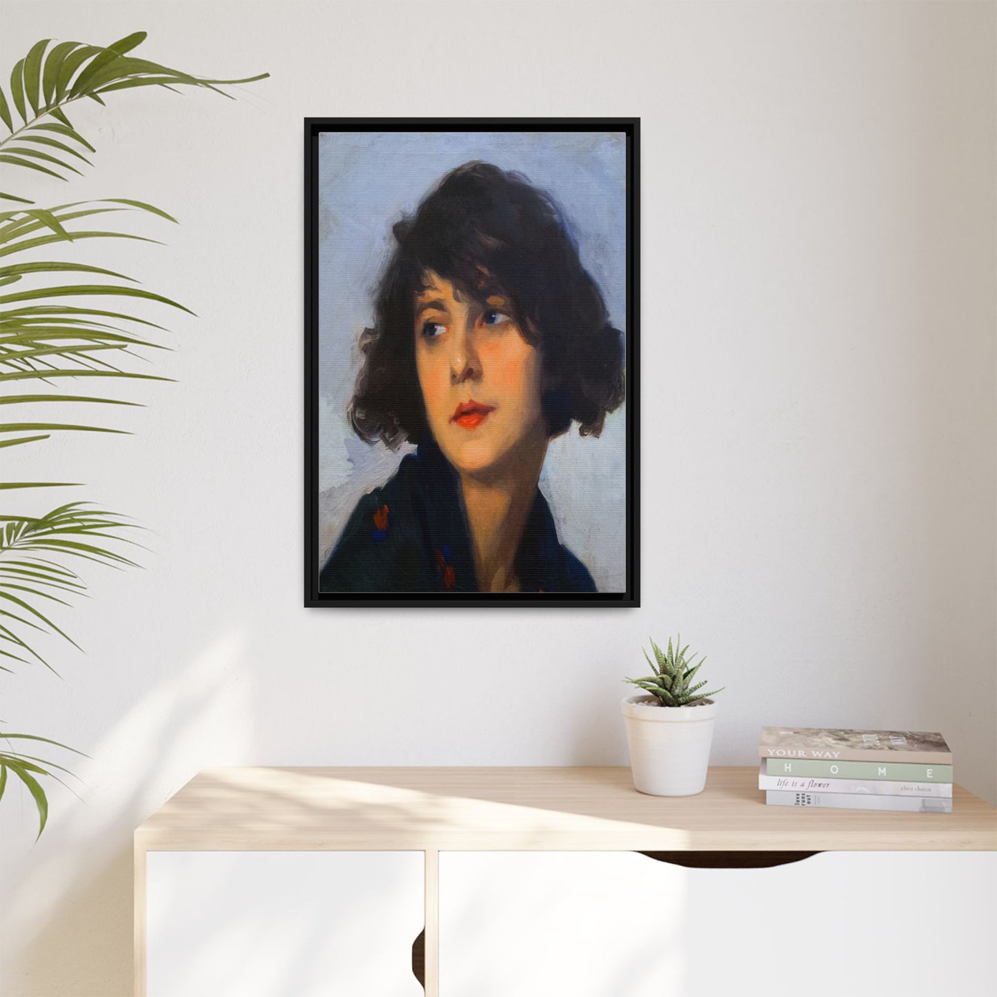 Mulher do chale verde (cropped) by Cyprien Eugene Boulet Framed Matte Canvas Print