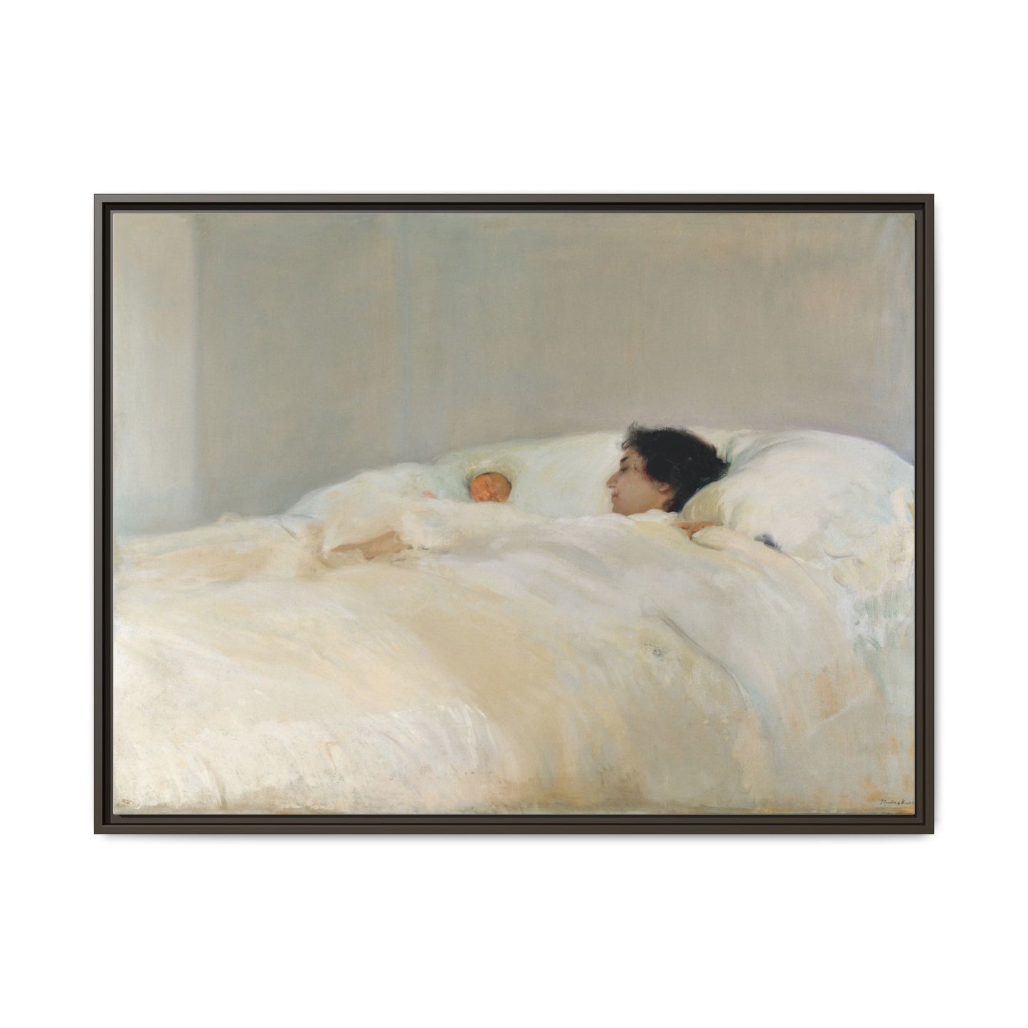 Mother by Joaquin Sorolla y Bastida Framed Matte Canvas Wall Art Print