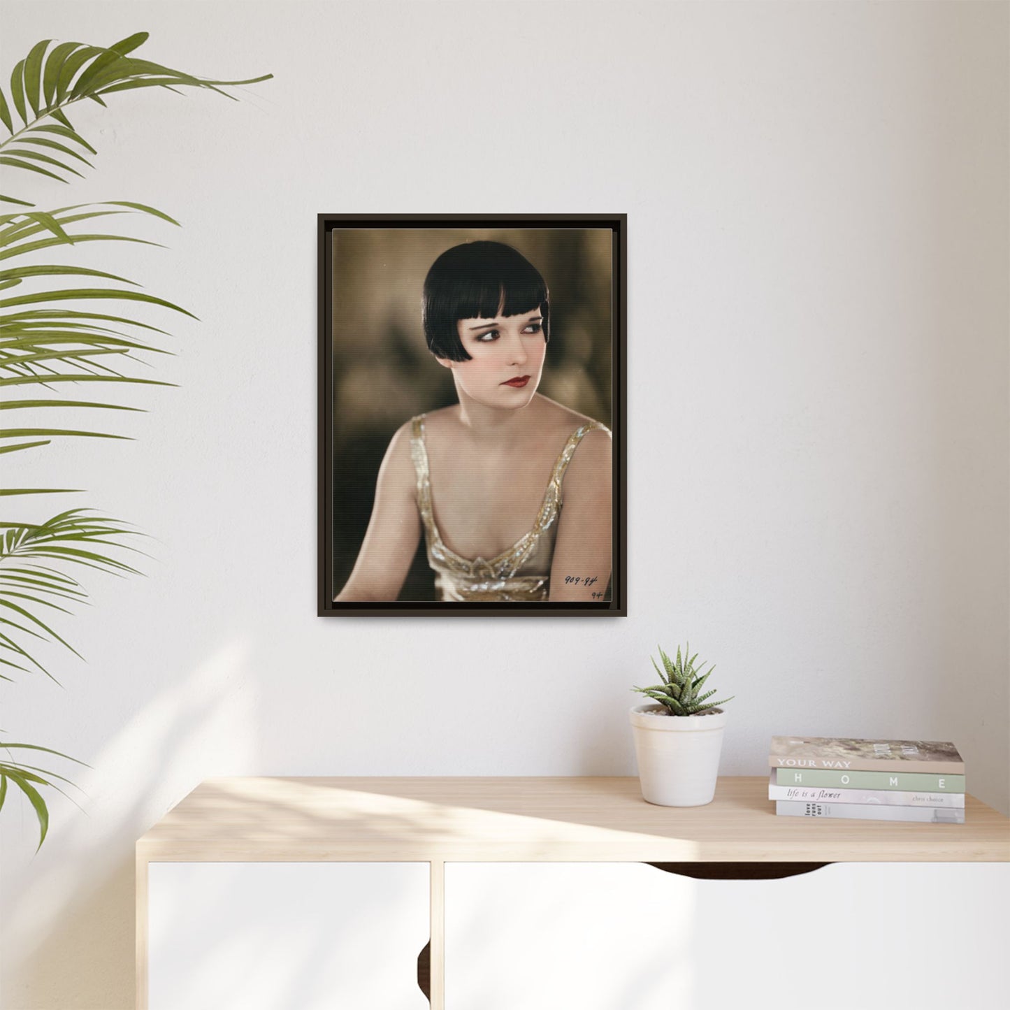 Vintage Louise Brooks Portrait Matte Canvas Framed Wall Art
