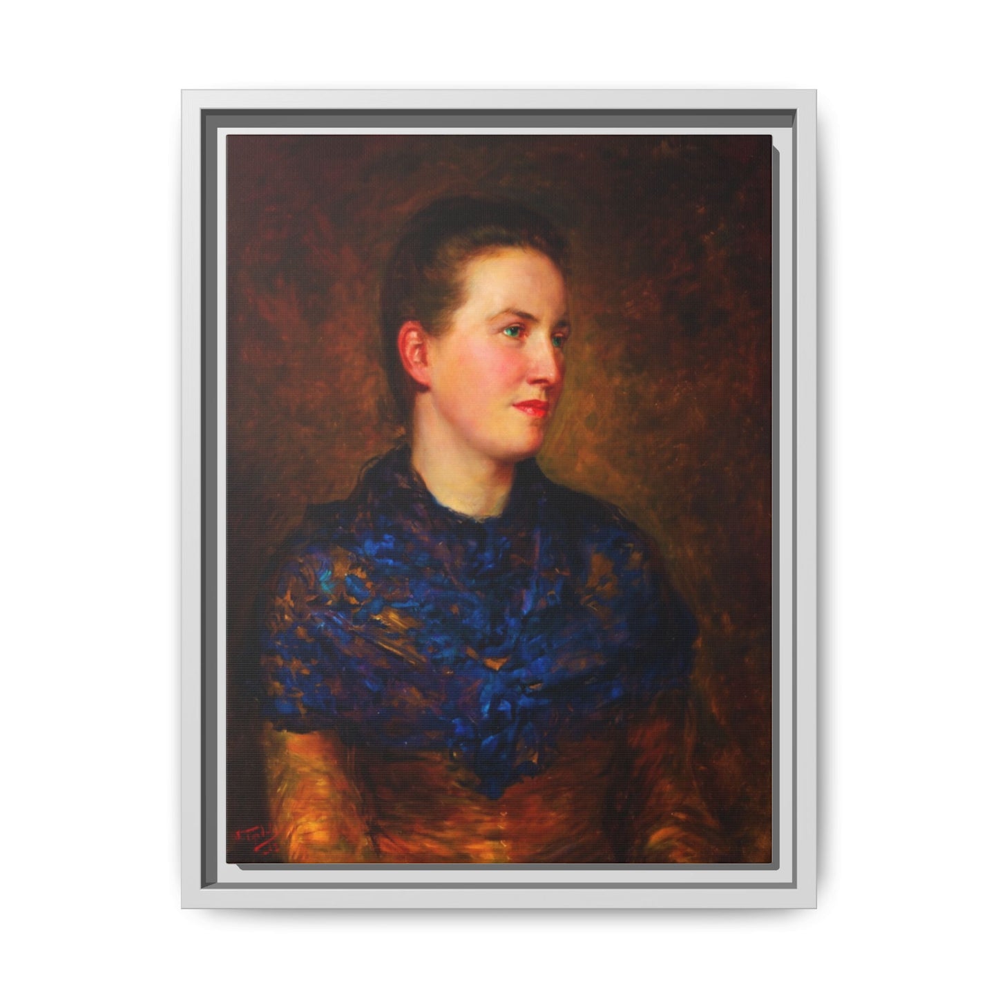 Framed Matte Canvas Portrait Print — Classic Victorian Woman Wall Art
