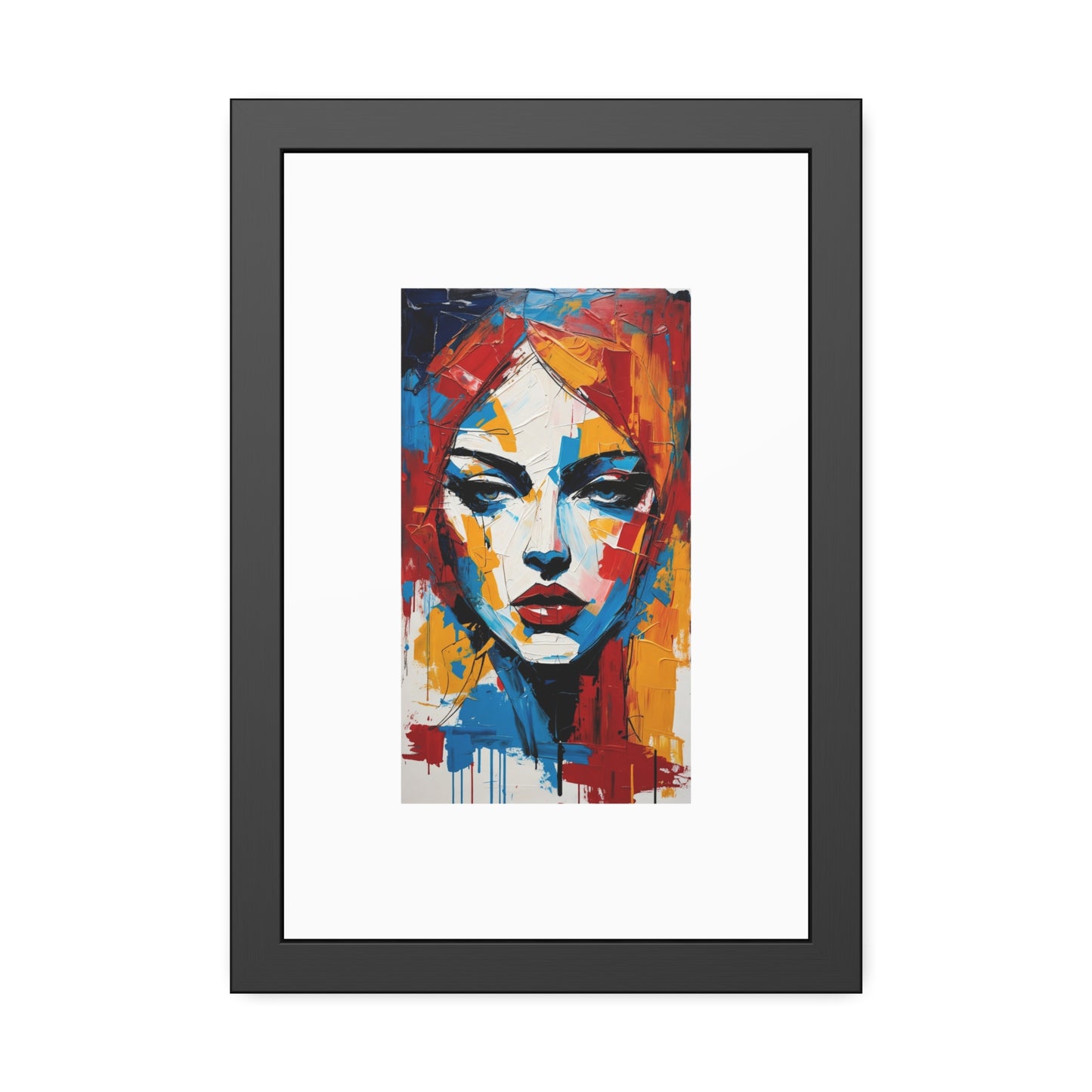 Framed Abstract Portrait of a Woman Print