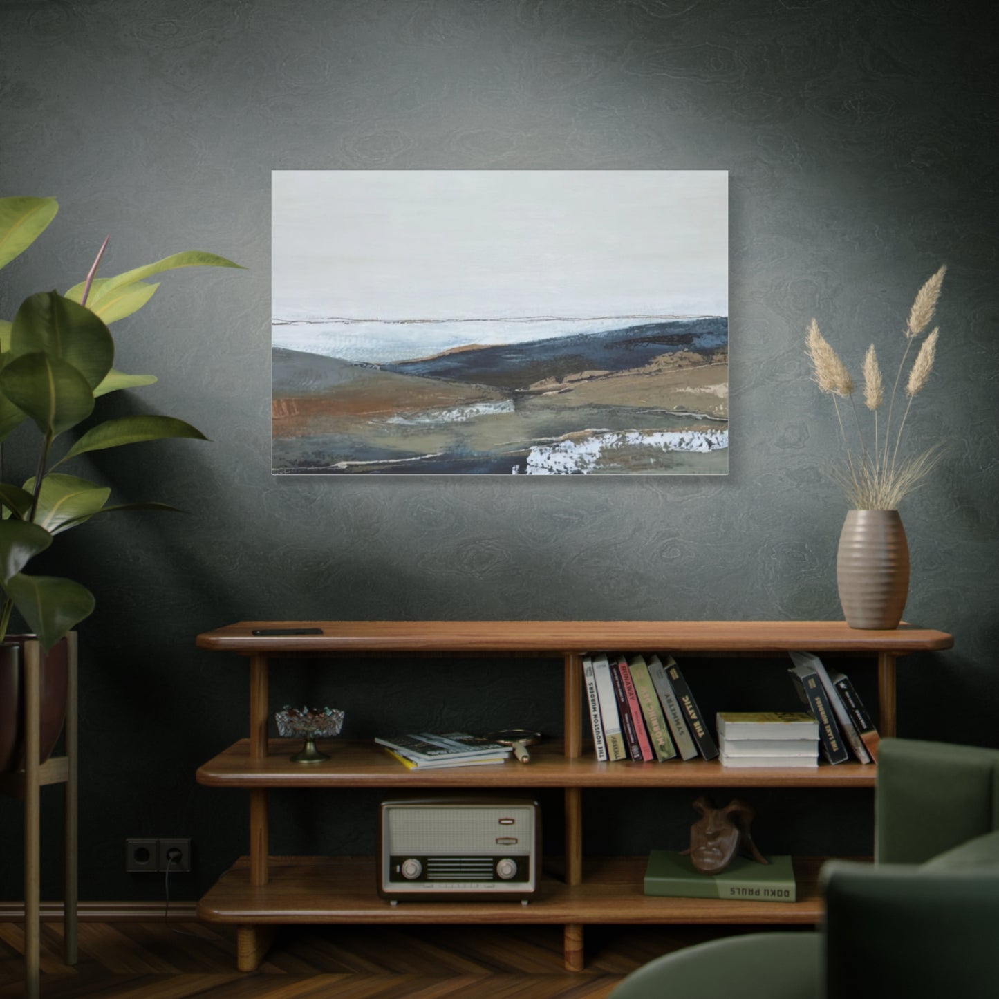 Abstract Coastal Landscape Canvas — Stretched Matte Wall Art