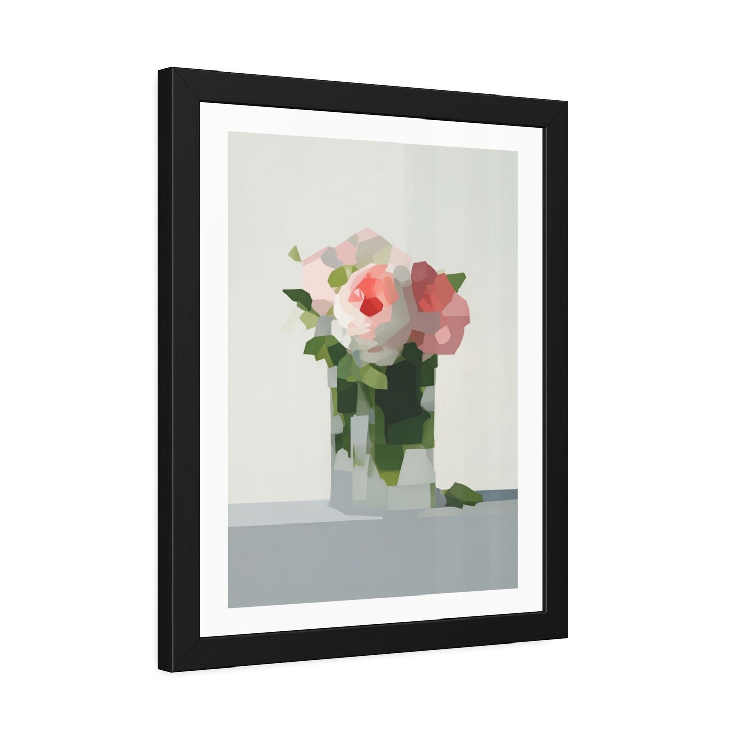 Framed Floral Poster — Modern Abstract Peony Art Print