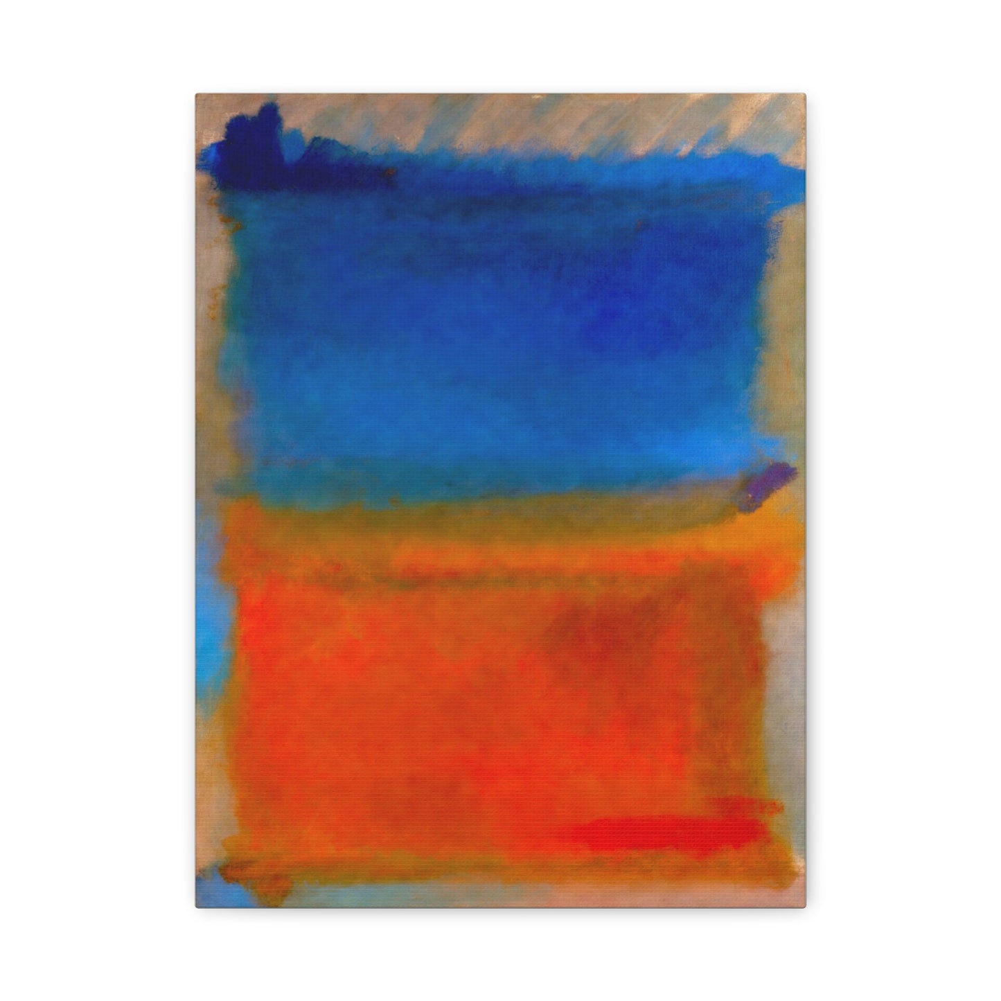 Abstract Blue and Orange Canvas Print — Modern Stretched Wall Art
